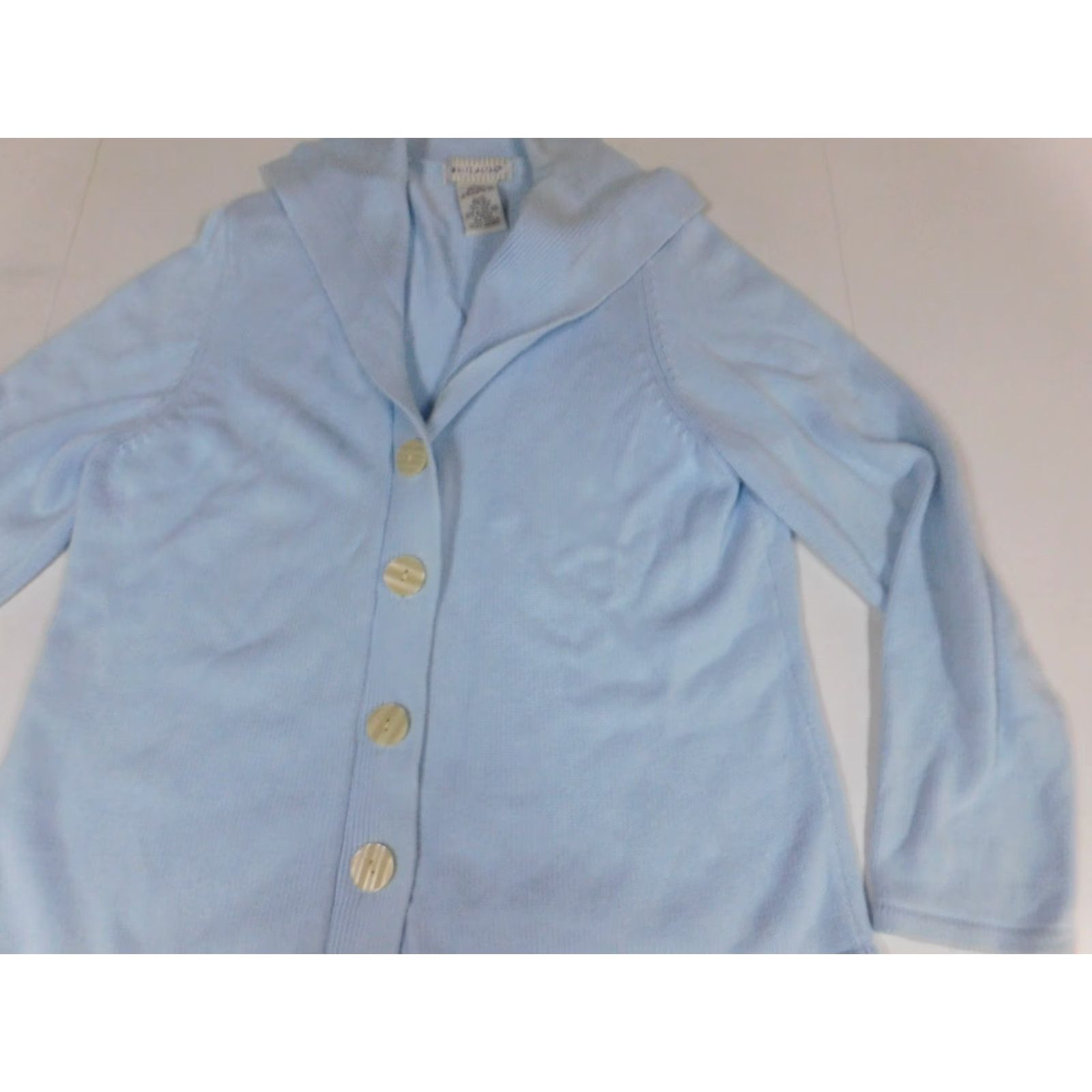 Vintage White Stag Womens sweater Large blue button cardigan Size L / US 10 / IT 46 - 2 Thumbnail