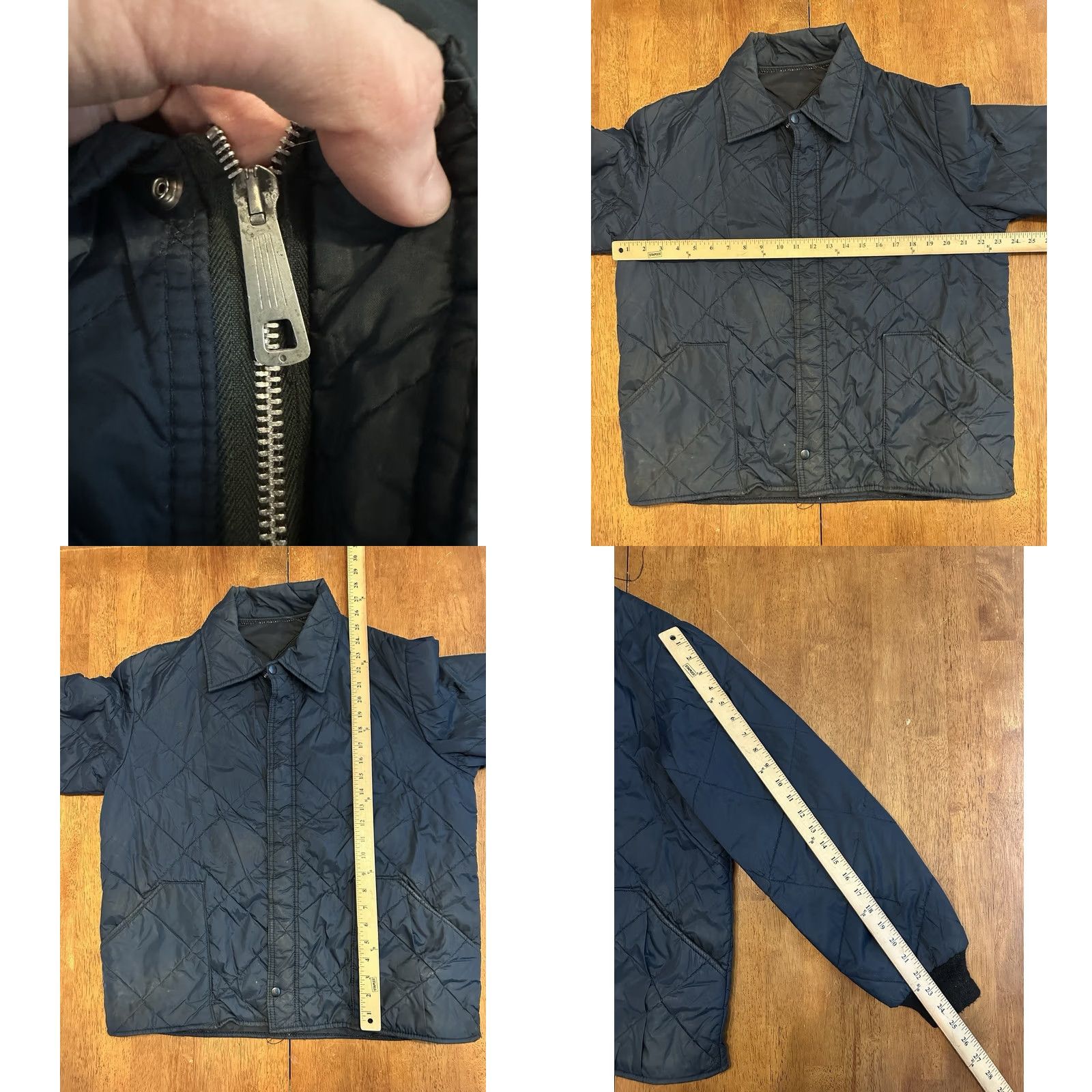 Vintage VINTAGE True Flight Full Zip Jacket Large Navy Blue Stains Military Size US L / EU 52-54 / 3 - 8 Thumbnail