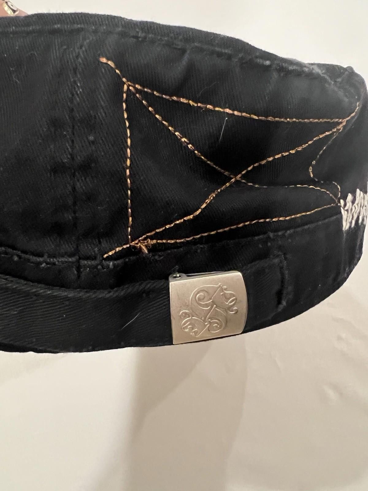 Affliction Sinful Affliction Black Embroidered Military Cap Y2K Womens Size ONE SIZE - 4 Thumbnail