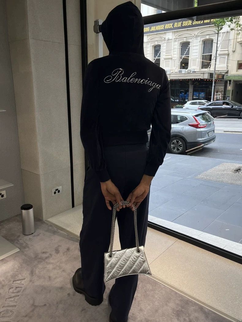 Balenciaga Balenciaga Black velvet zip-up velvet jacket Size L / US 10 / IT 46 - 8 Thumbnail