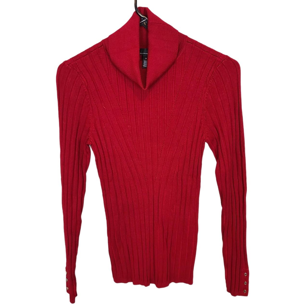 White House Black Market White House Black Market Ribbed Turtleneck Sweater S Preppy Size S / US 4 / IT 40 - 1 Thumbnail