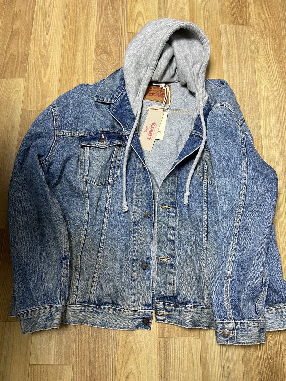 Vetements S Vetements Levi's Oversized hoodie denim jacket | Grailed