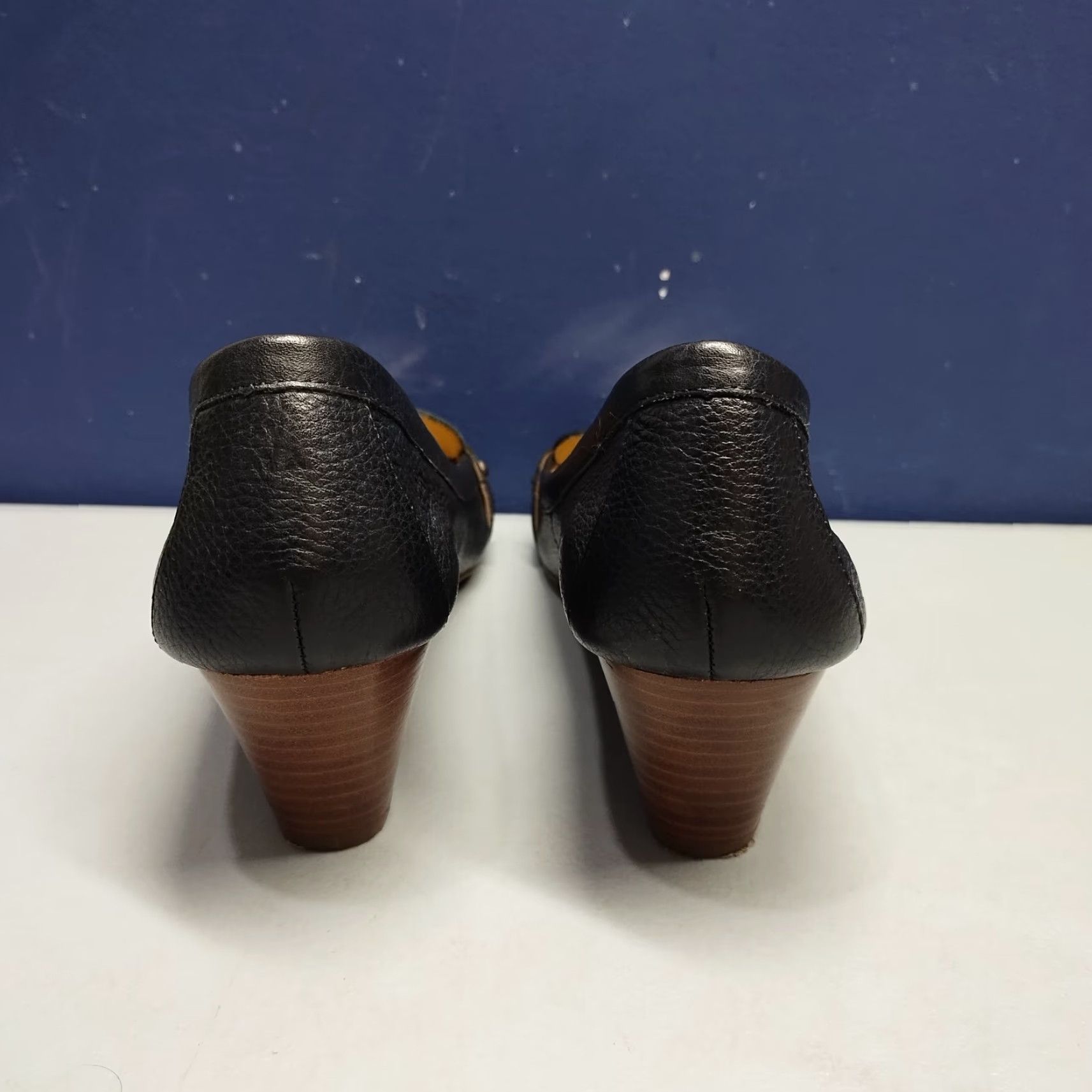 Tommy Hilfiger Tommy Hilfiger TWKREE Wedge Heels Womens US 10M Black Leather Gold Detail Buckle Size US 10 / IT 40 - 5 Thumbnail