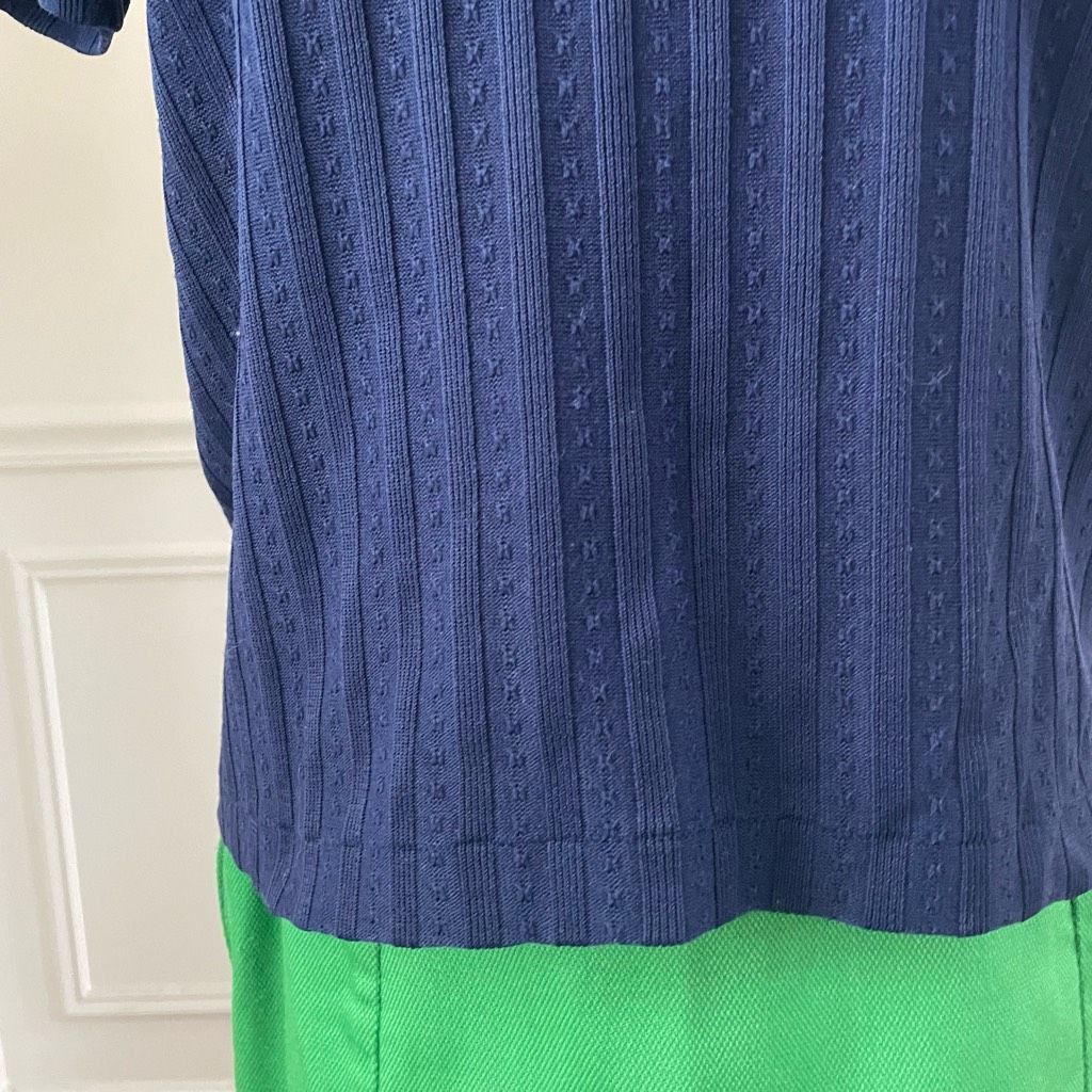 Vintage Vintage 2pc Vintage 70s A-Line Mini Skort Navy Short Sleeve Size 22" - 3 Thumbnail