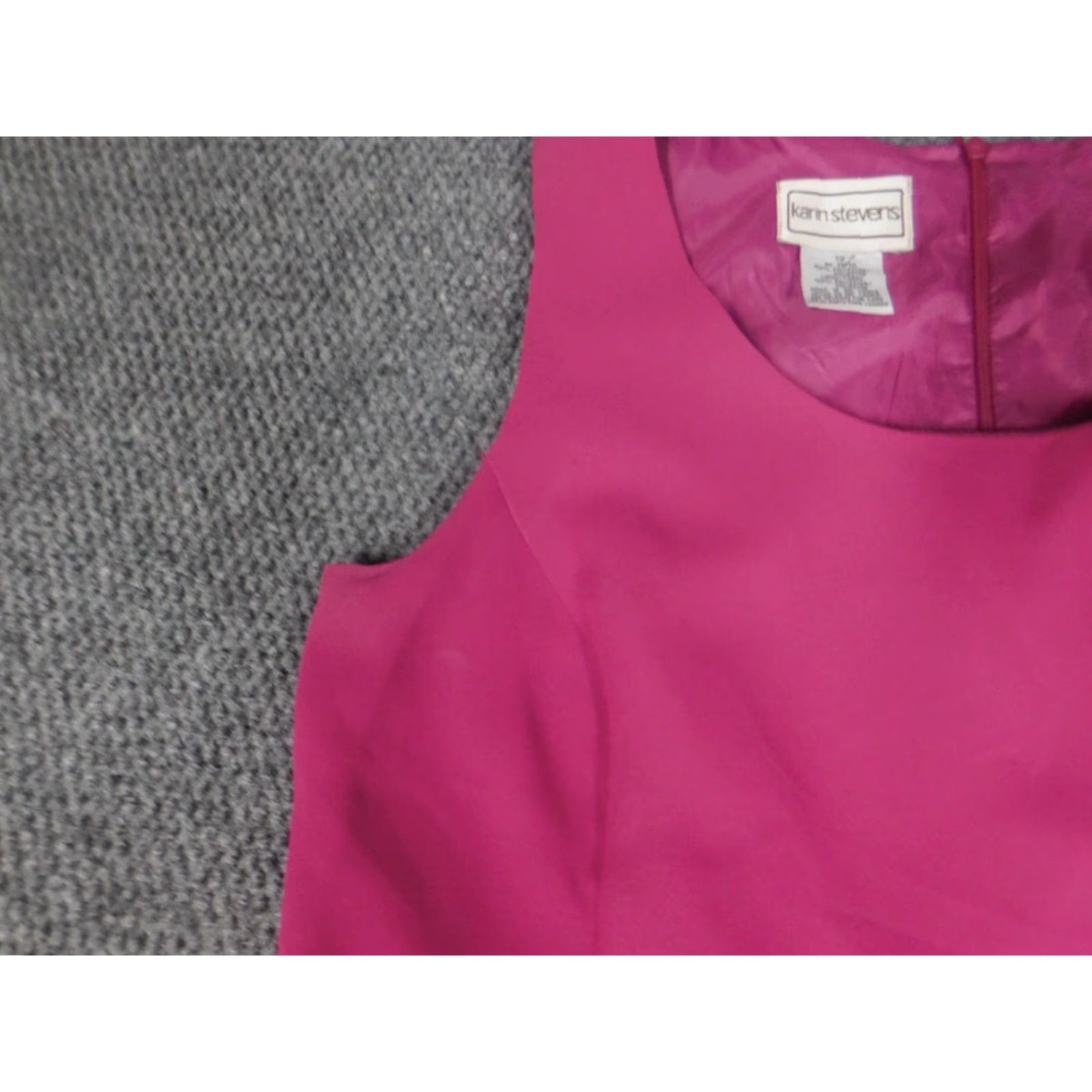 Pinko Karin Stevens Womens Dress 12 Pink A-line Zip Midi Sleeveless Crew Neck Dolman Sleeve Lined Pattern: Solid Vintage No Size XL / US 12-14 / IT 48-50 - 5 Thumbnail