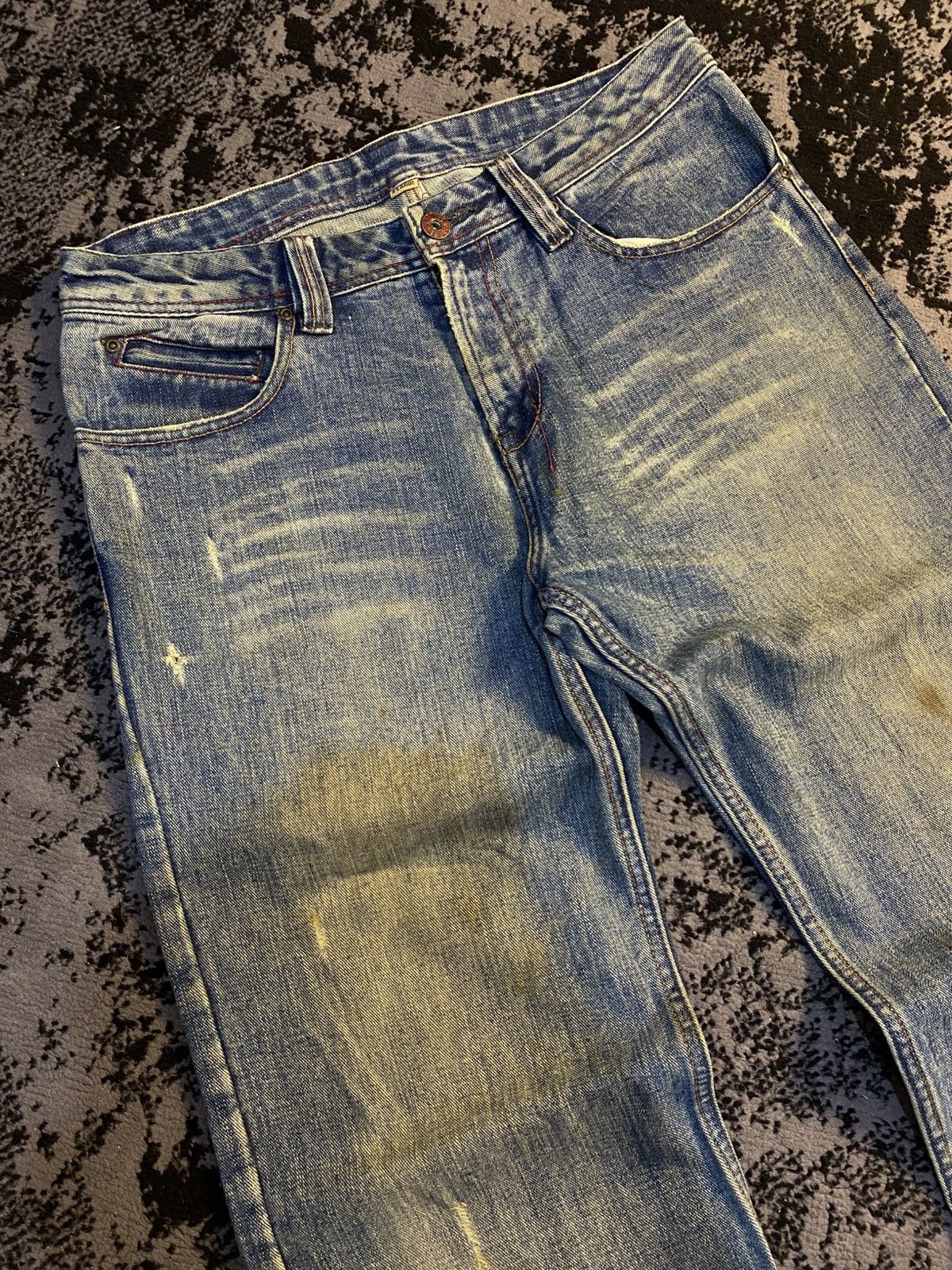 Undercover × Uniqlo Thrashed Nylaus Mudwash Regular Jeans 🔥 Size US 35 - 7 Thumbnail
