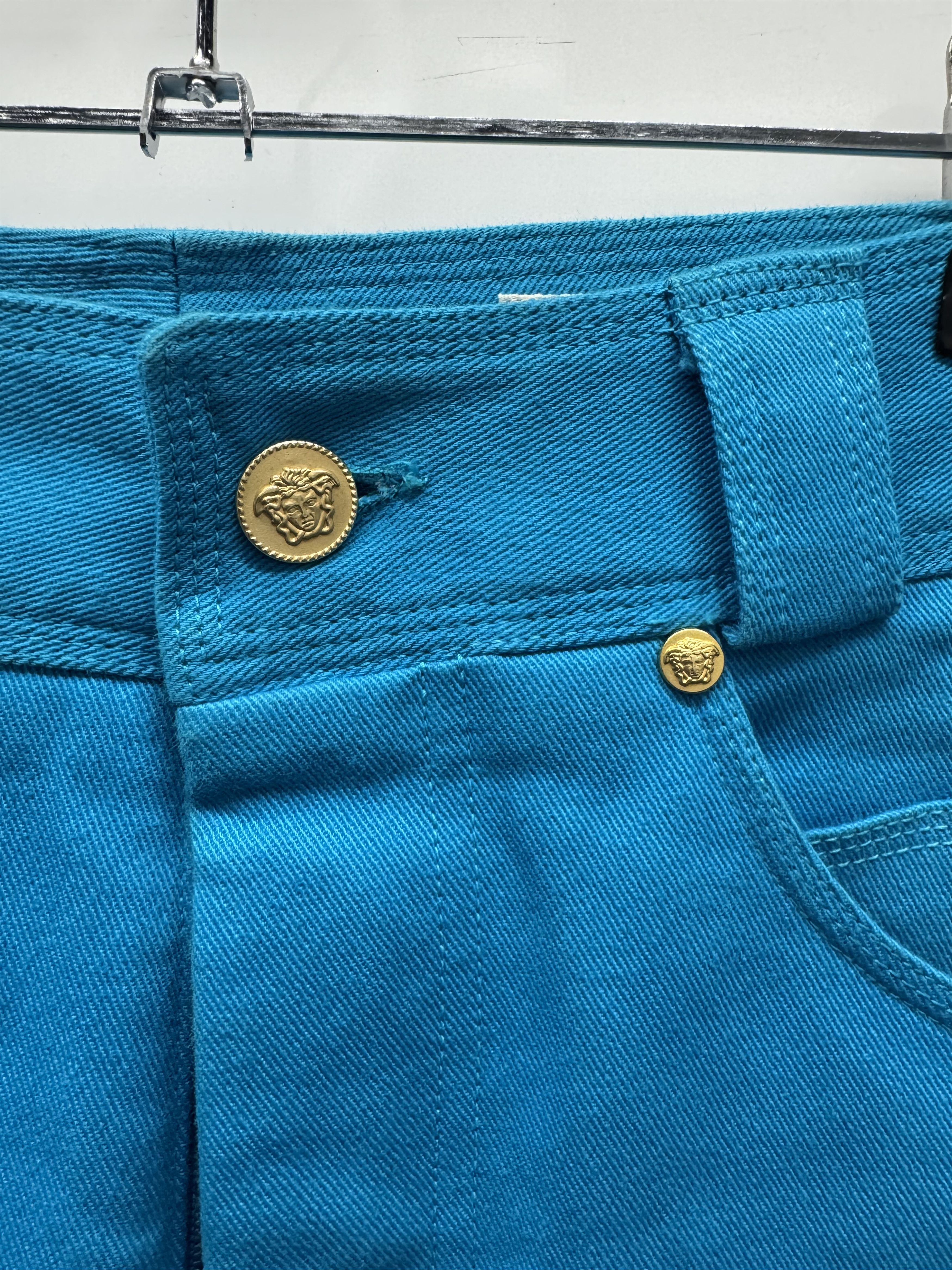 Versace Vintage Gianni Versace Turquoise Jeans Medusa Size US 30 / EU 46 - 3 Thumbnail