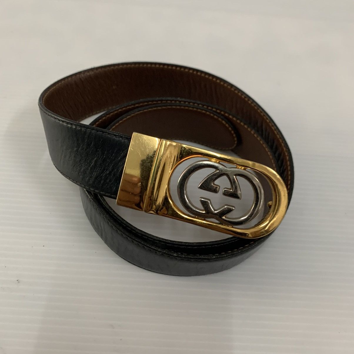 Gucci Gucci Two Tone Colour Leather Belt Size 34 - 1 Thumbnail