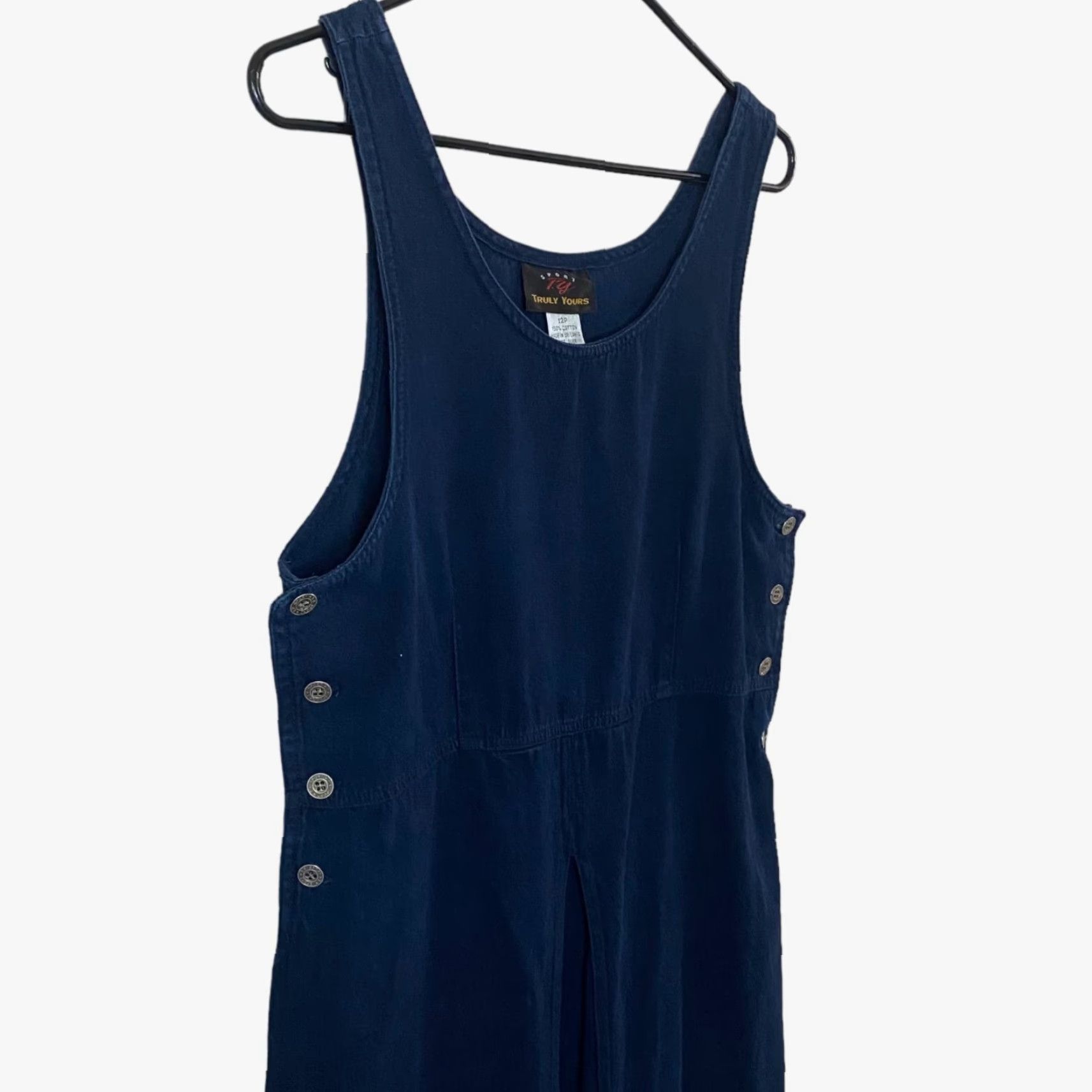 Vintage VINTAGE Truly Yours Denim Maxi Dress Woman Blues Sleeveless 12P Cotton Boho 90s Cottagecore Maxi Dress Women (Mens? actually Women) Size XL / US 12-14 / IT 48-50 - 5 Thumbnail