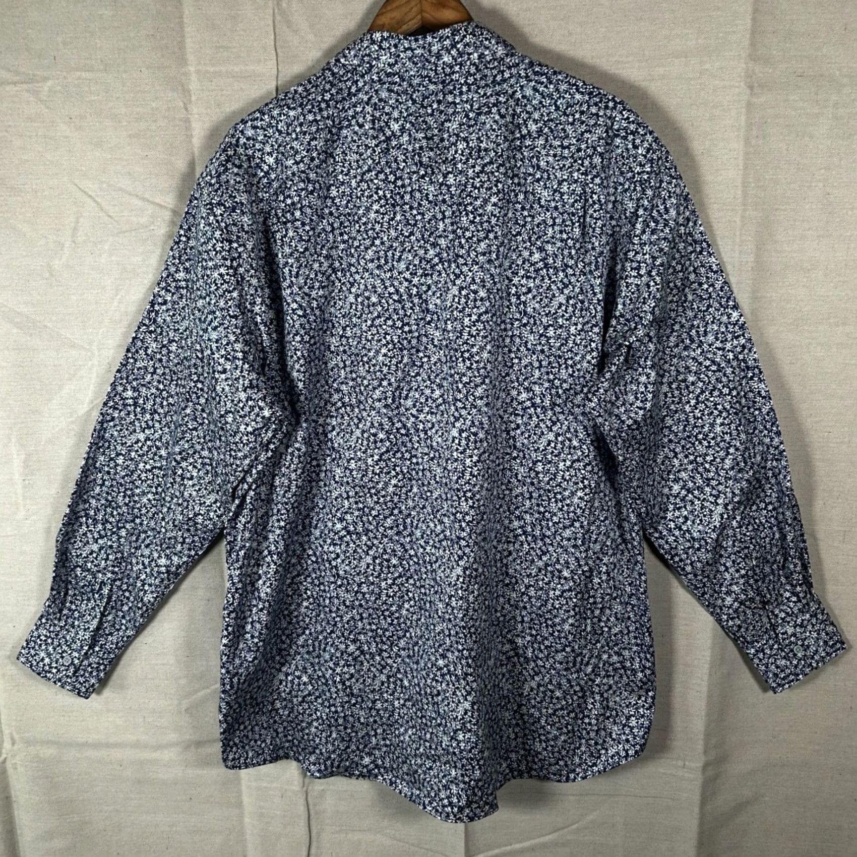 David Donahue David Donahue Mens XXL Navy White Floral Button-Down Shirt CBSM10409407 NWT Size US XXL / EU 58 / 5 - 4 Thumbnail