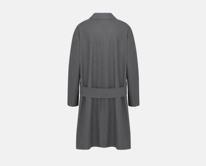 Dior o1w1db10525 443C35 Coat with Rear Martingale Belt in Gray Size US M / EU 48-50 / 2 - 2 Thumbnail