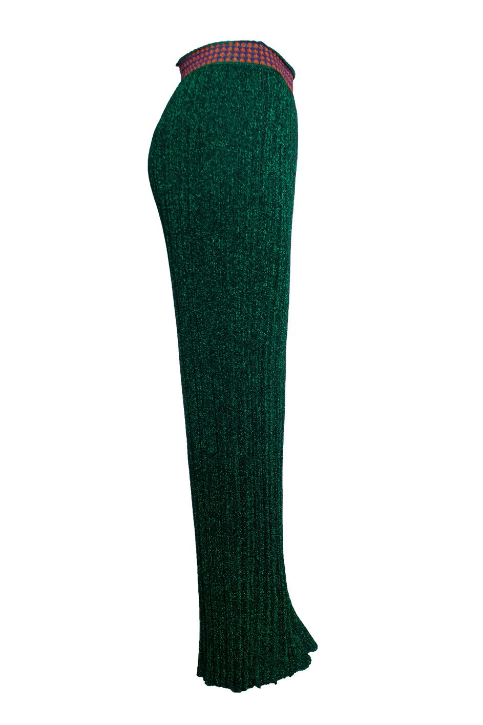 Missoni Missoni, Green lurex flared pantalon Size 30" / US 8 / IT 44 - 3 Thumbnail