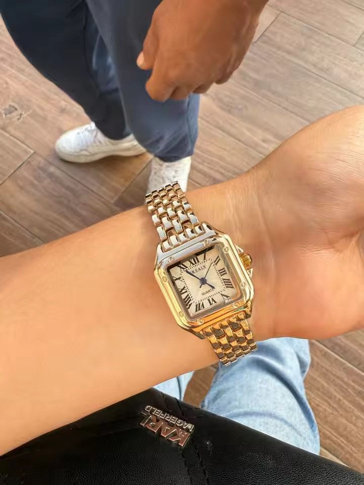 Japanese Brand Vintage 90s black dial luxury style quartz silver watch Size ONE SIZE - 2 Thumbnail