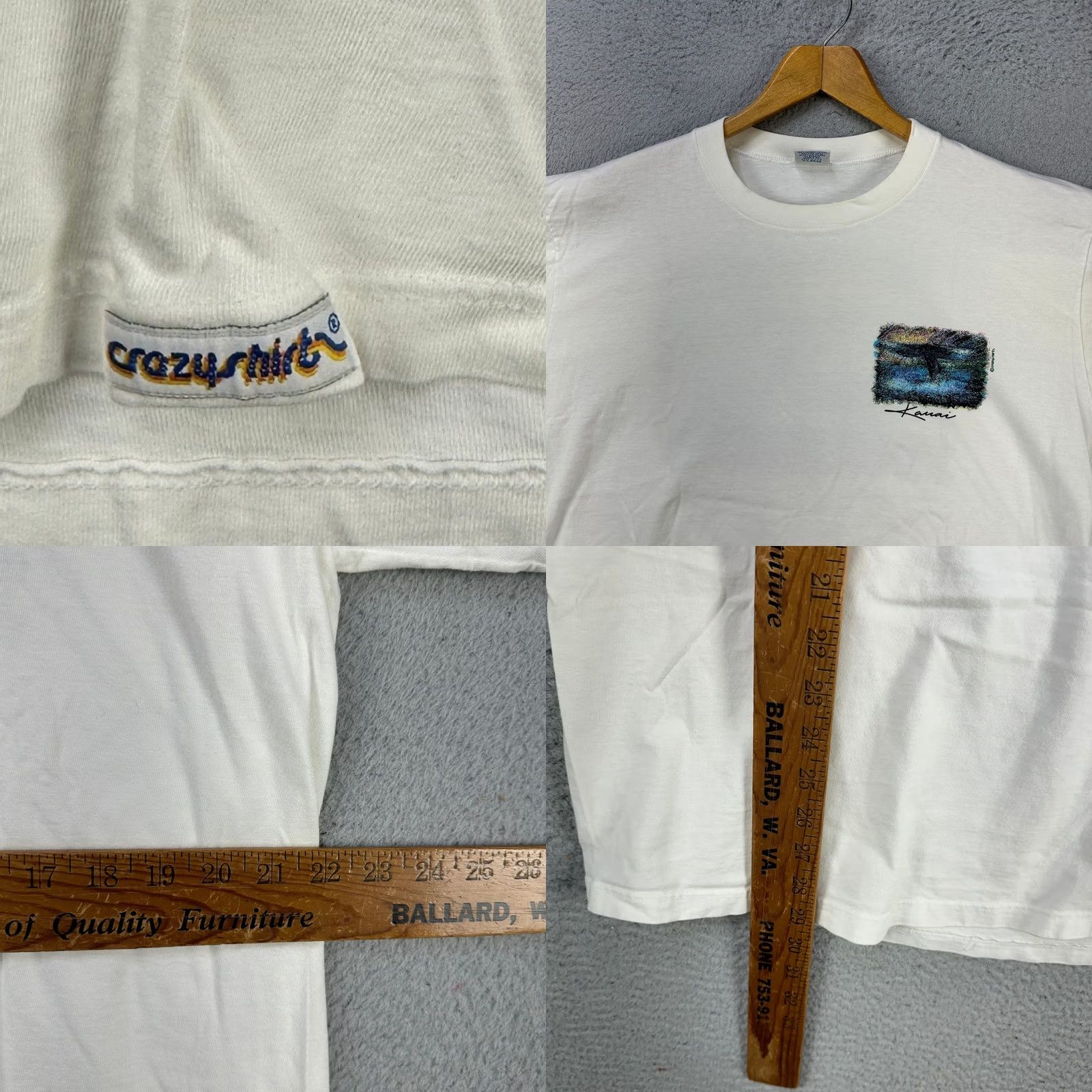 Vintage VINTAGE Crazy Shirts Hawaii T-Shirt Tee Men XL White Crewneck Casual Made IN USA Size US XL / EU 56 / 4 - 8 Thumbnail