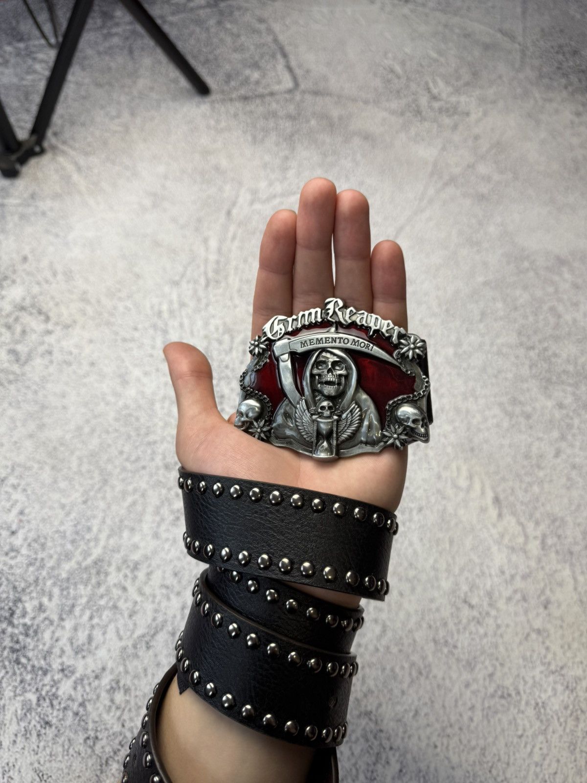 Band Tees × Vintage Vintage Belt Rock Memento Mori Y2K Size ONE SIZE - 13 Thumbnail