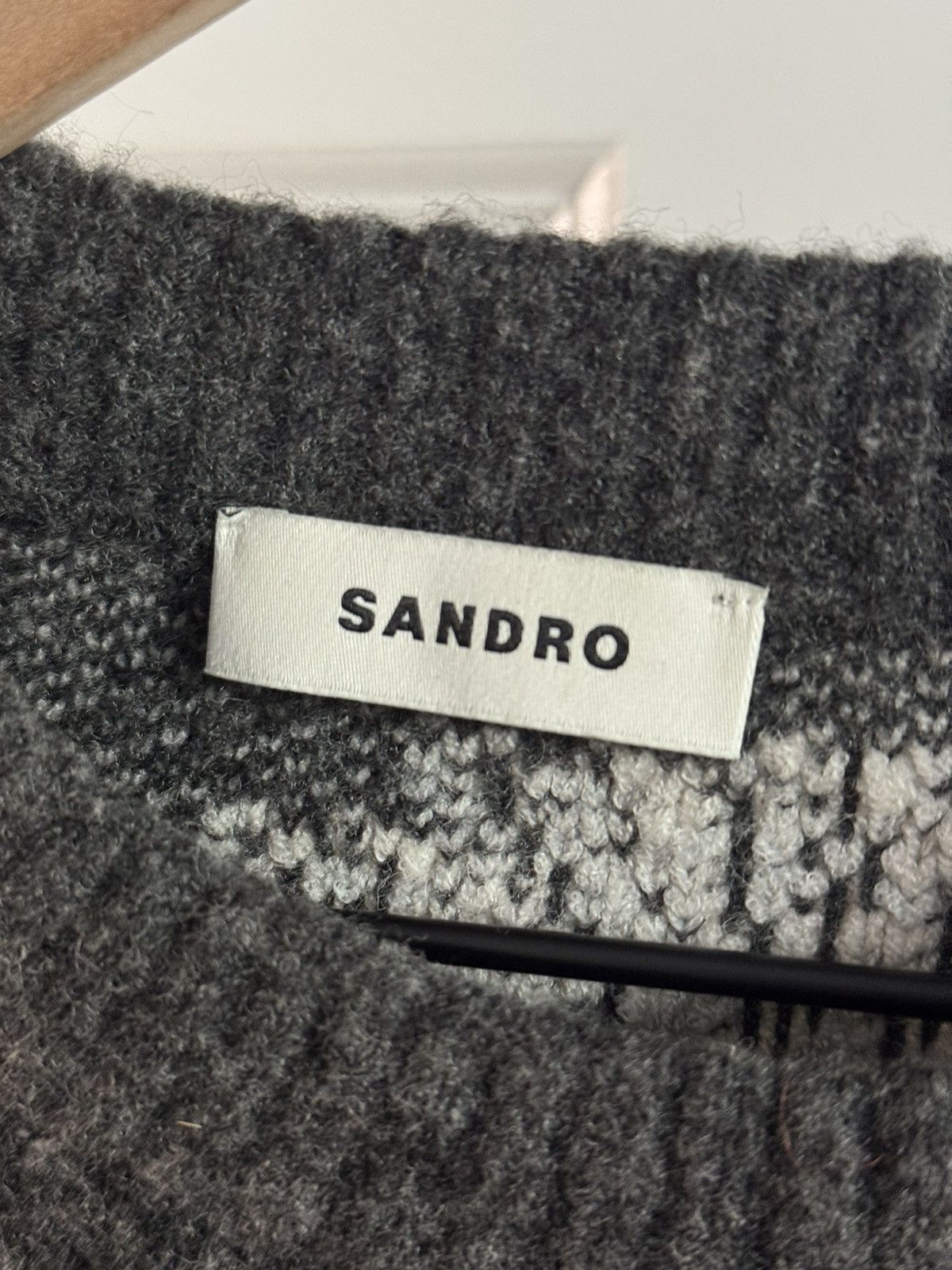 Sandro Sandro Gray Floral Intarsia Knit Size S / US 4 / IT 40 - 5 Thumbnail