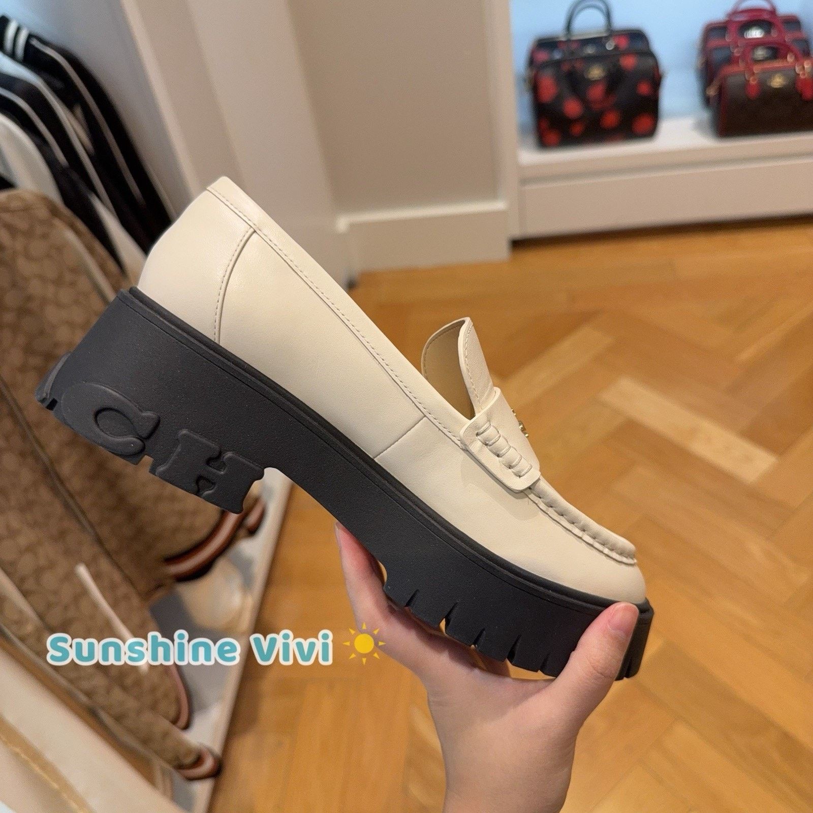 Coach NEW In Box COACH Ruthie Loafer Women Chalk Leather CM587 us8 Size US 8 / IT 38 - 3 Thumbnail