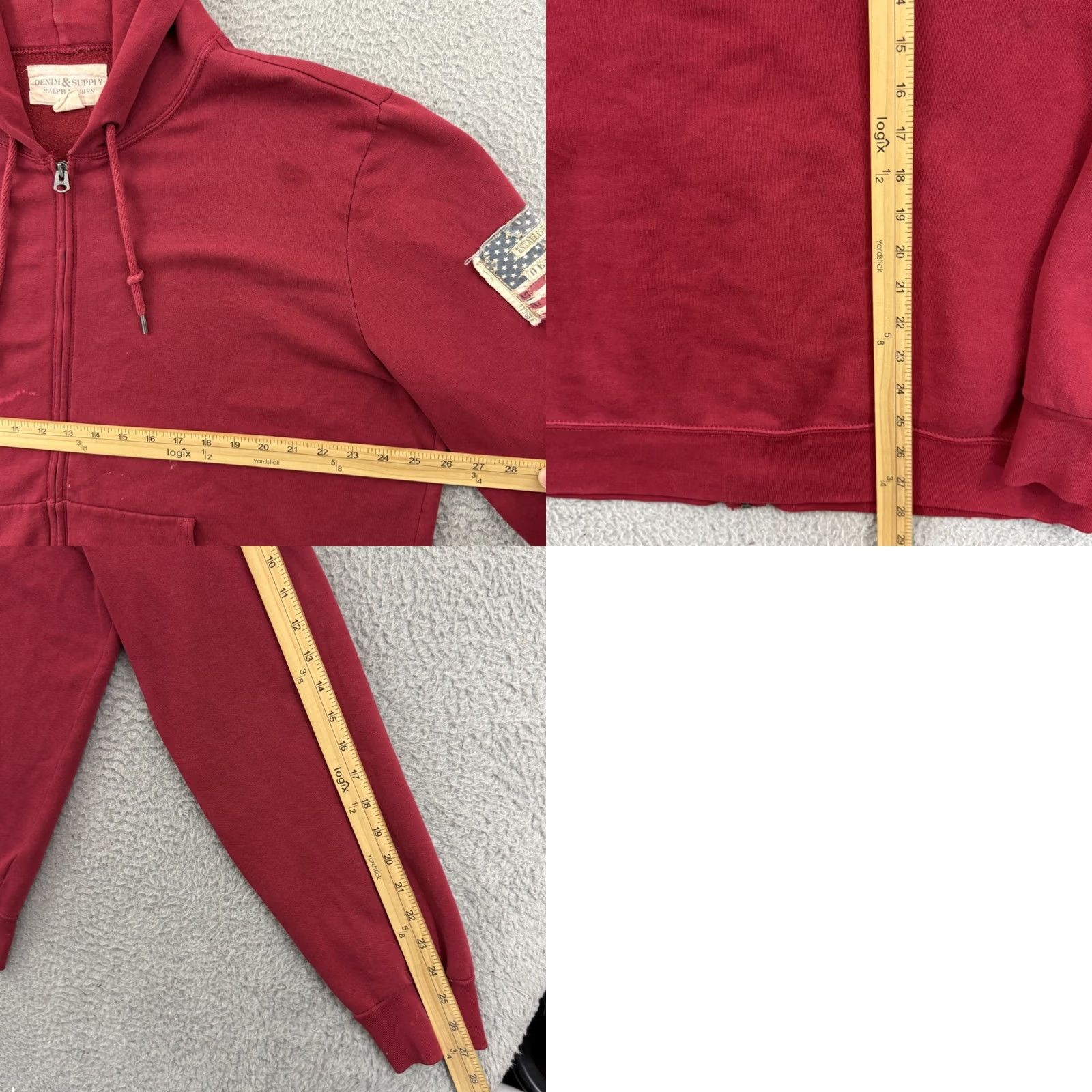 Vintage VINTAGE Denim & Supply Ralph Lauren Sweatshirt Mens XL Red Full Zip Hoodie Patch Outdoor Size US XL / EU 56 / 4 - 8 Thumbnail