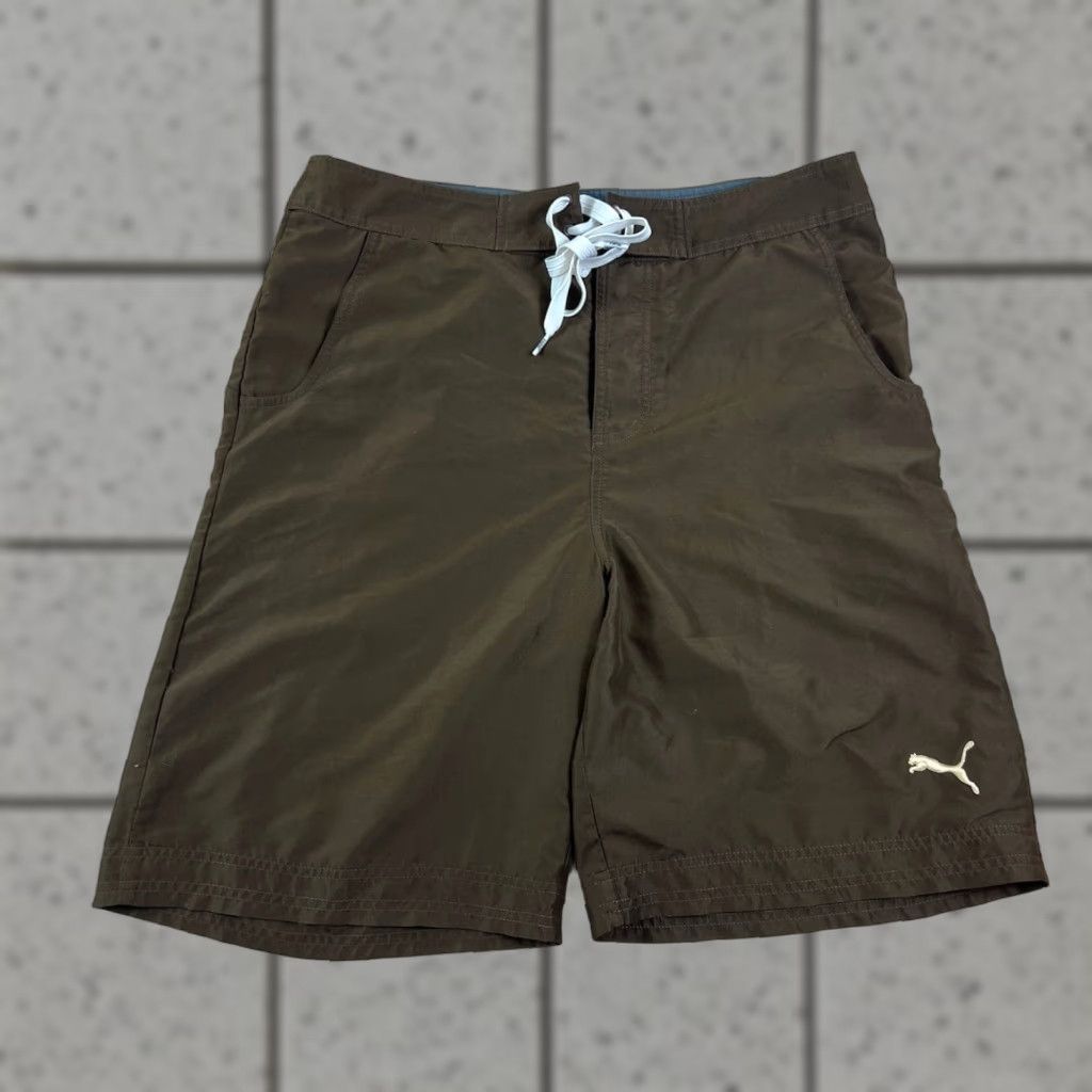 Puma PUMA Mens Board Shorts XL Brown Swim Trunk Y2K Beach Logo Bottoms Size US 36 / EU 52 - 1 Thumbnail