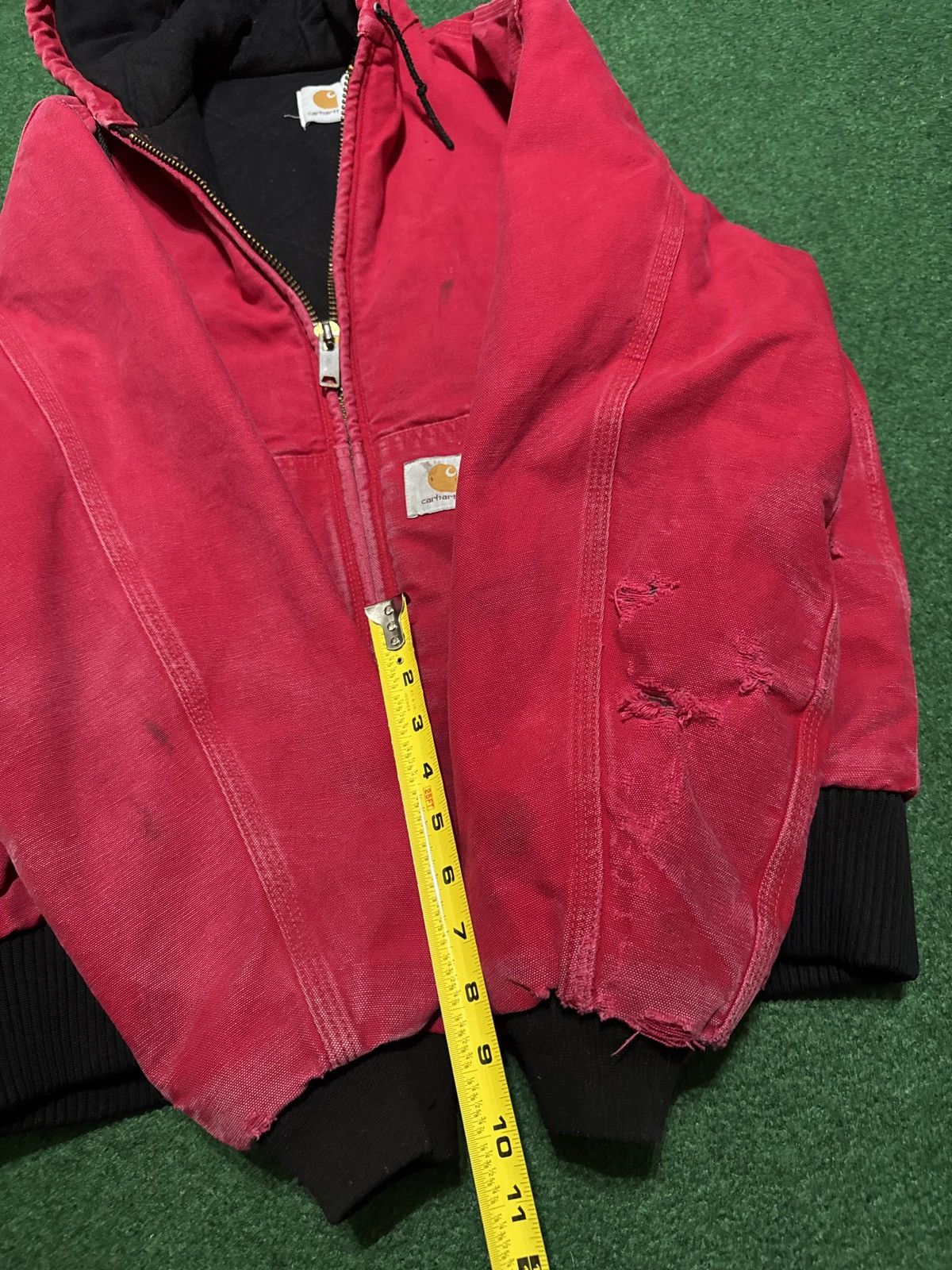 Carhartt Vintage 90s J130 Dark Red Crimson Large Zip Duck Jacket Size US L / EU 52-54 / 3 - 8 Thumbnail