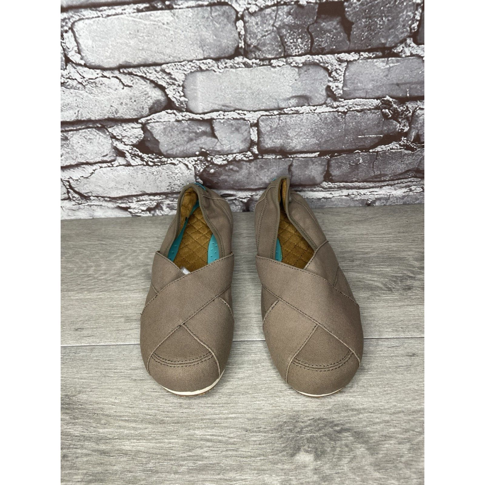 NOZO Mozo Taupe Canvas Fabric Comfort Slip Ballet Flats Shoes Wom Size US 7.5 / IT 37.5 - 20 Thumbnail