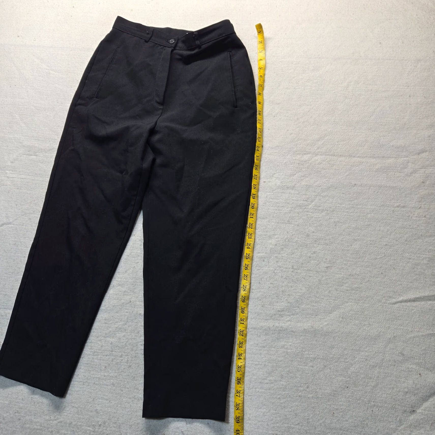 Vintage VINTAGE Kim Rogers Women's Denim Dress Pants Casual Size 10P Black Mid Rise Flat Front Size 32" / US 10 / IT 46 - 7 Thumbnail