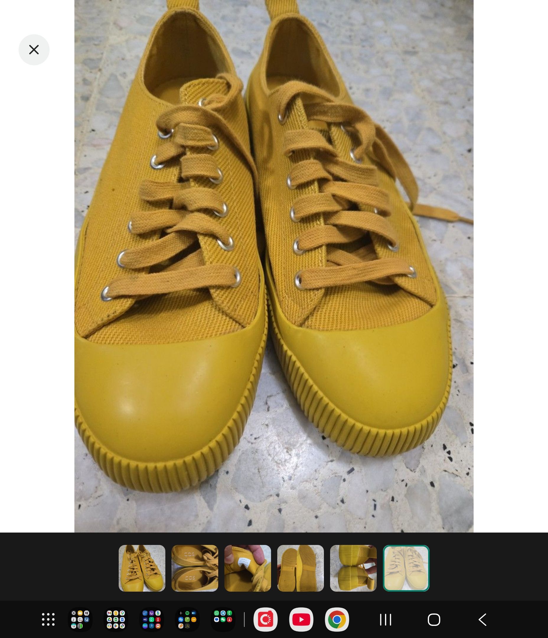 Cos Yellow Canvas Vulcanized Trainers Size US 8 / EU 41 - 6 Thumbnail