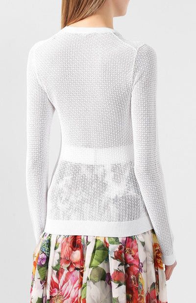Dolce & Gabbana o1y0925 Crewneck Sweater in White Size XS / US 0-2 / IT 36-38 - 4 Thumbnail