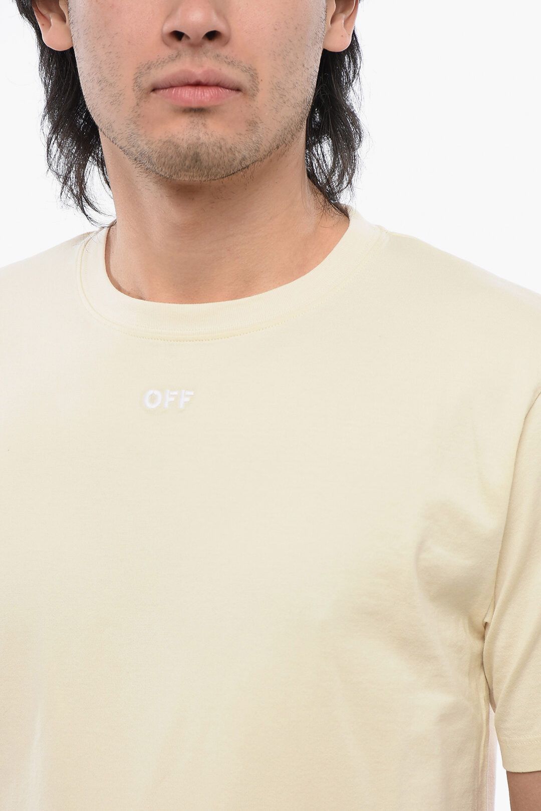 Off-White og1mm1025 Embroidered Arrow T-Shirt in Beige Size US XS / EU 42 / 0 - 3 Thumbnail