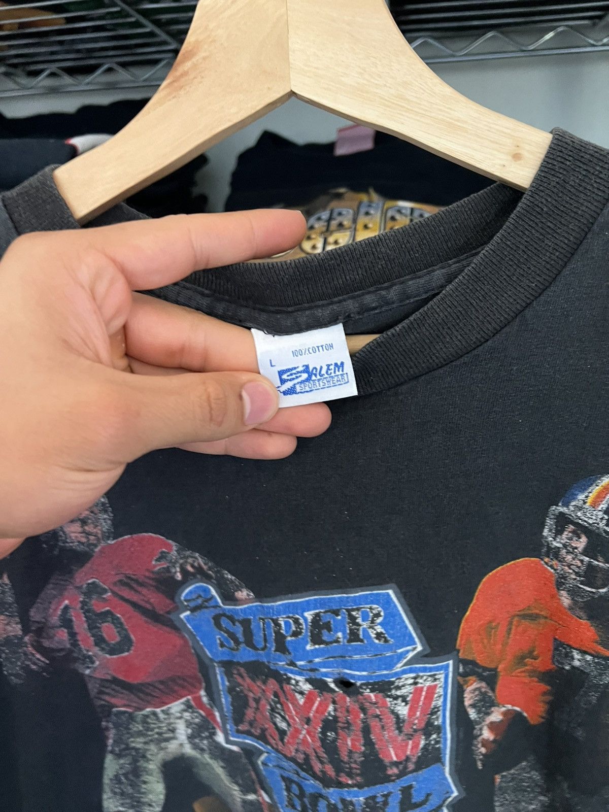 Salem Sportswear 1990 NFL Super Bowl XXIV 49ers vs Broncos New Orleans Tee Size US L / EU 52-54 / 3 - 4 Thumbnail
