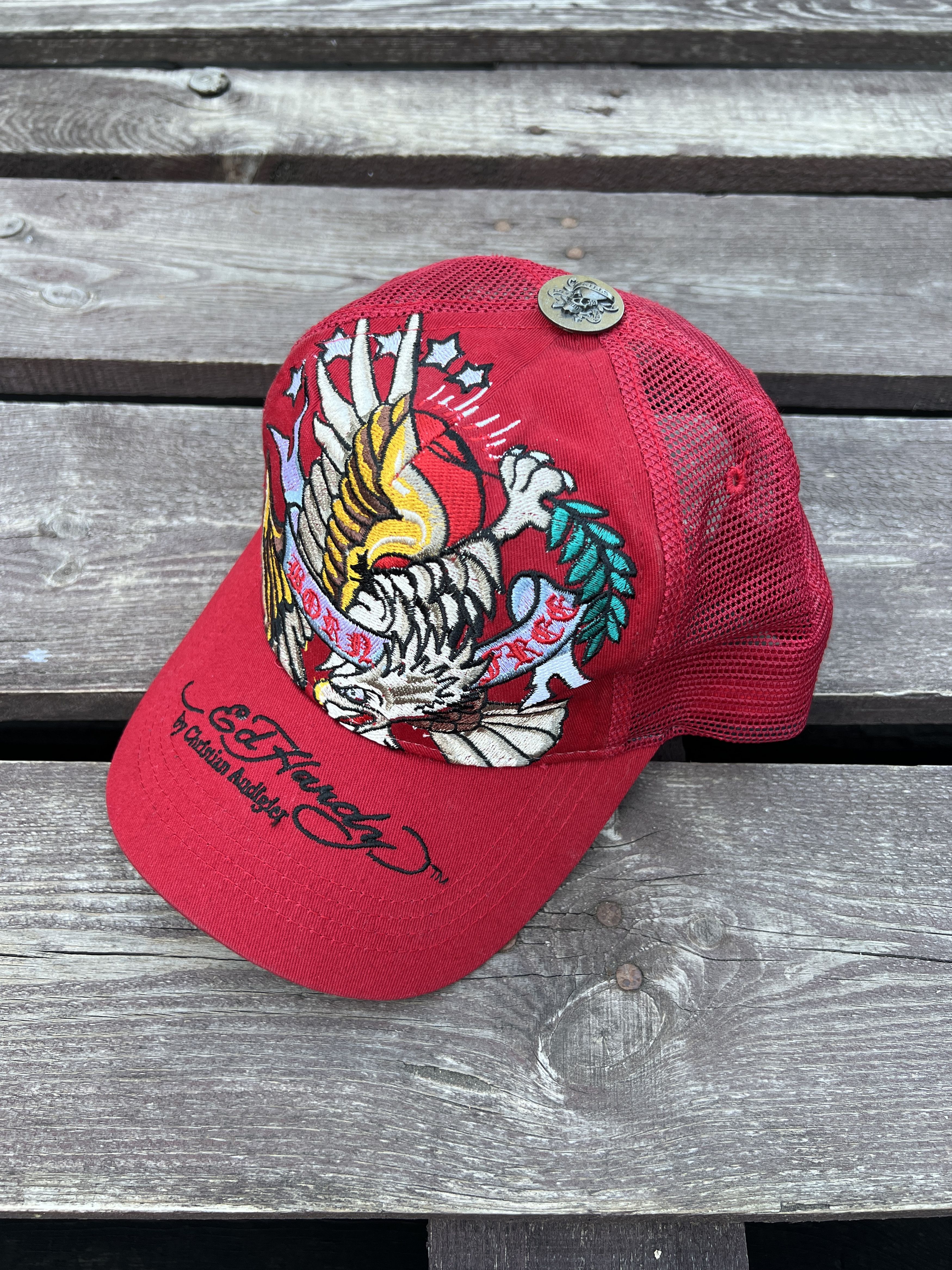 Ed Hardy × Vintage Ed Hardy Vintage Y2K Red Cap Size ONE SIZE - 1 Thumbnail
