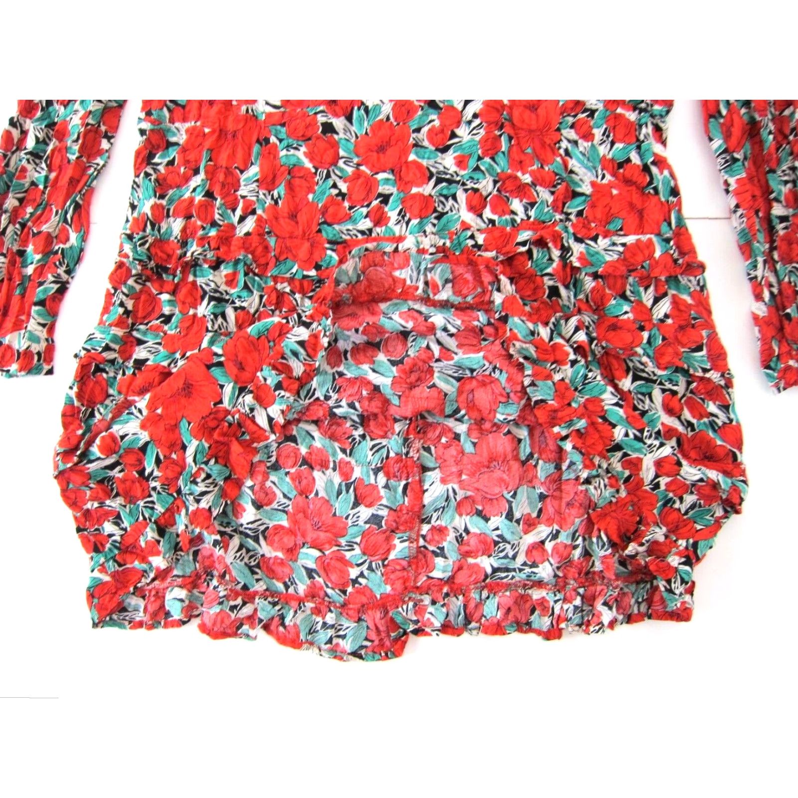 Boohoo Boohoo Dress Narrowing: Red Boohoo 100% Rayon Tulip Floral Long Sleeve Tunic Smock Dress US 18 Size XXL / US 16-18 / IT 52-54 - 7 Thumbnail