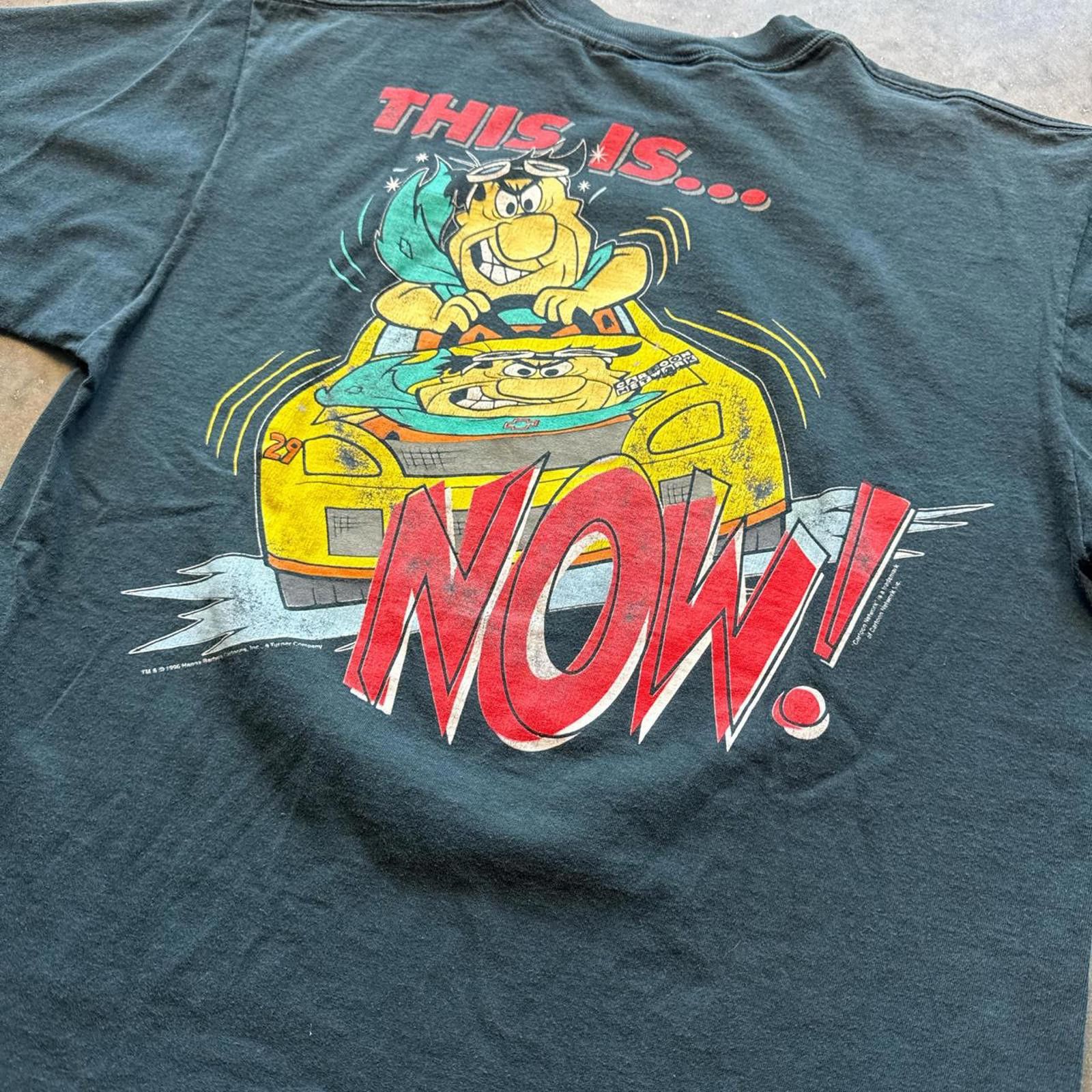 Chase Authentics Faded Cartoon Network Wacky Races Flinstones 90's T-Shirt Size US L / EU 52-54 / 3 - 4 Thumbnail