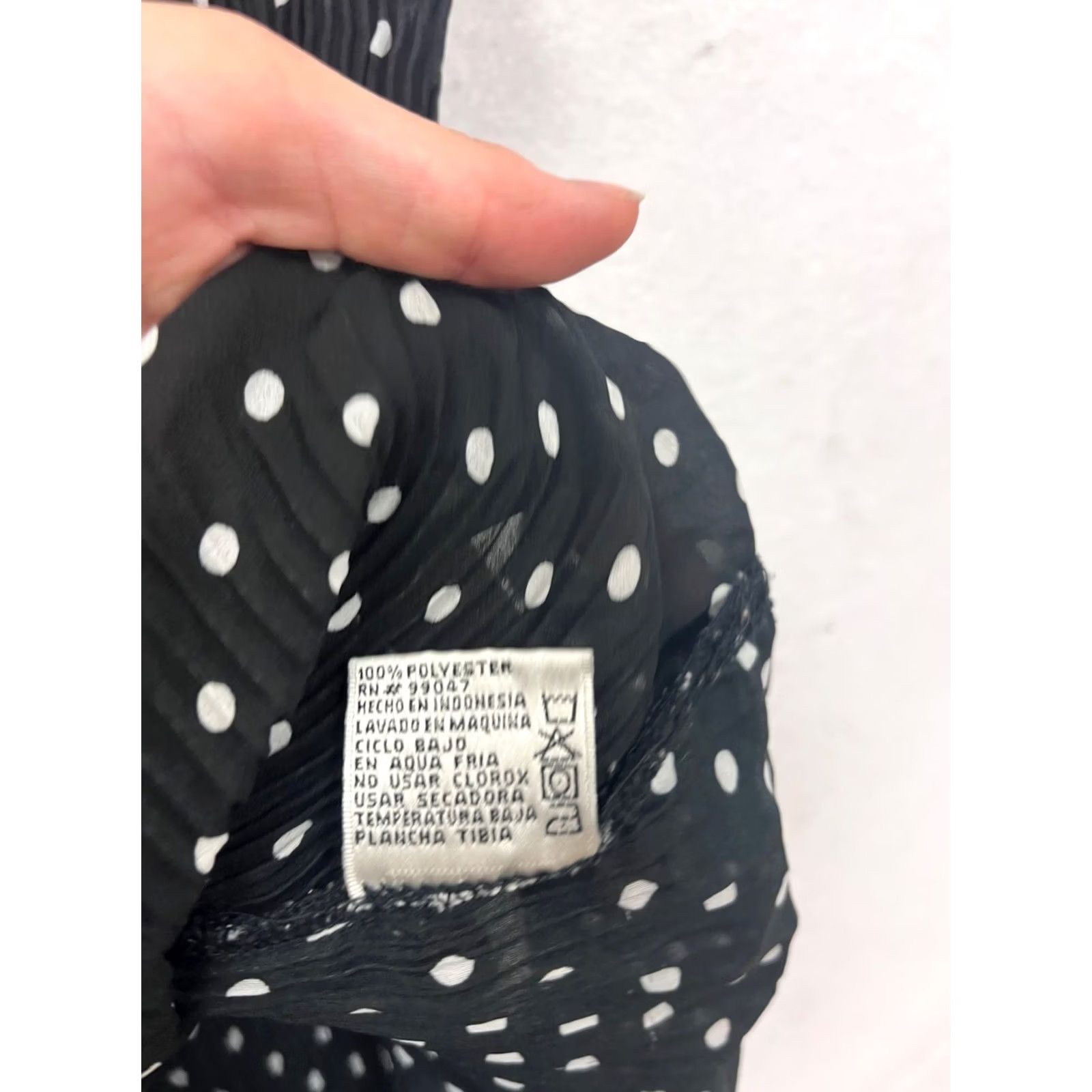 Vintage Jaipur Blouse Womens M Black Polka Dot Blouse Shirt Top Ruffled Sleeve Scoop Neck 8883 Size M / US 6-8 / IT 42-44 - 4 Thumbnail