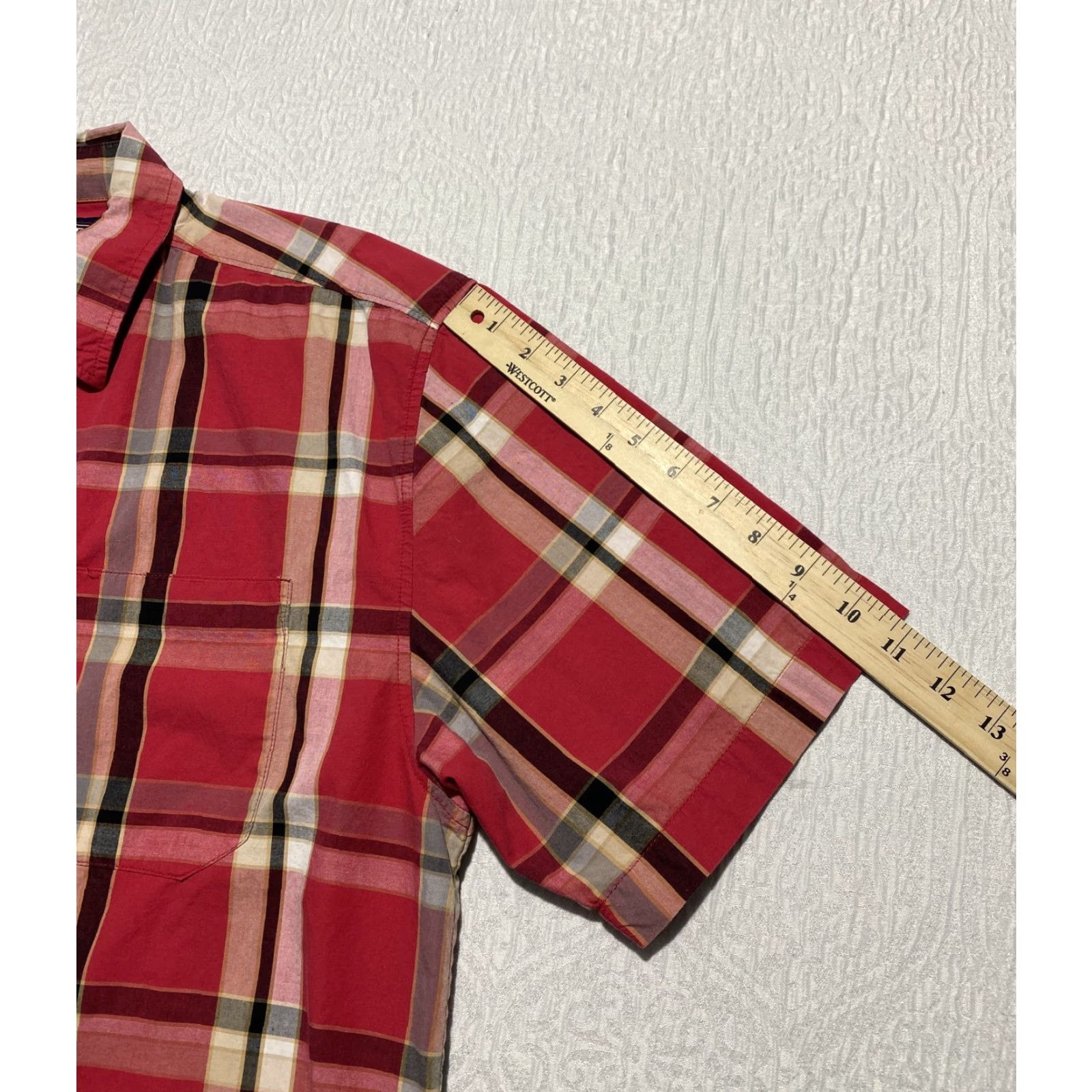 Vintage Champs Shirt Mens Medium Red Plaid Button-Down Short Sleeve Casual Pocket Cotton Size US M / EU 48-50 / 2 - 5 Thumbnail