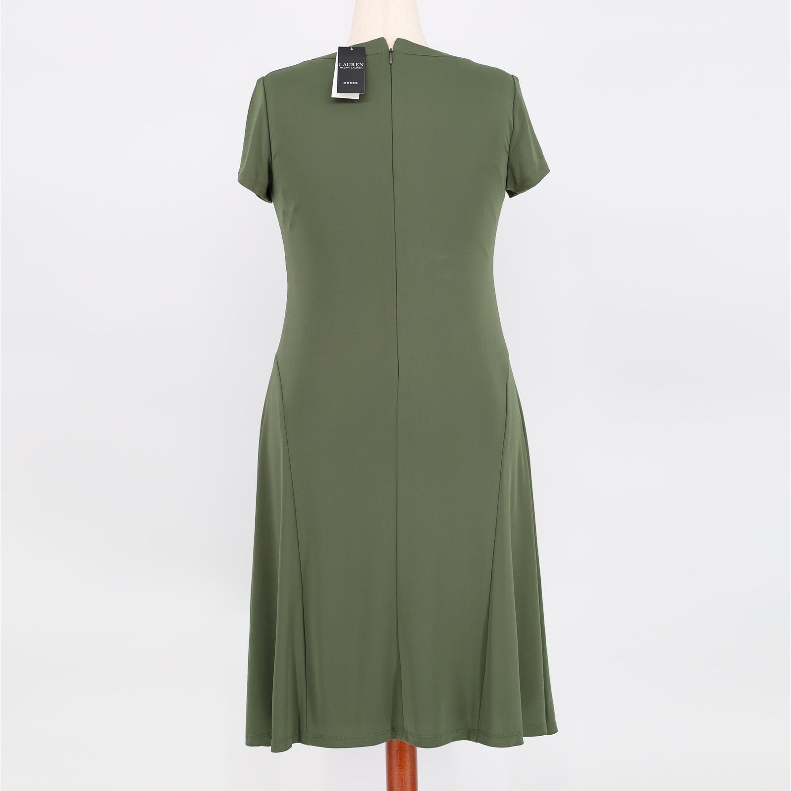 Ralph Lauren Lauren Ralph Lauren Women Olive Lace-Up Midi Dress Size 10 Size L / US 10 / IT 46 - 6 Thumbnail
