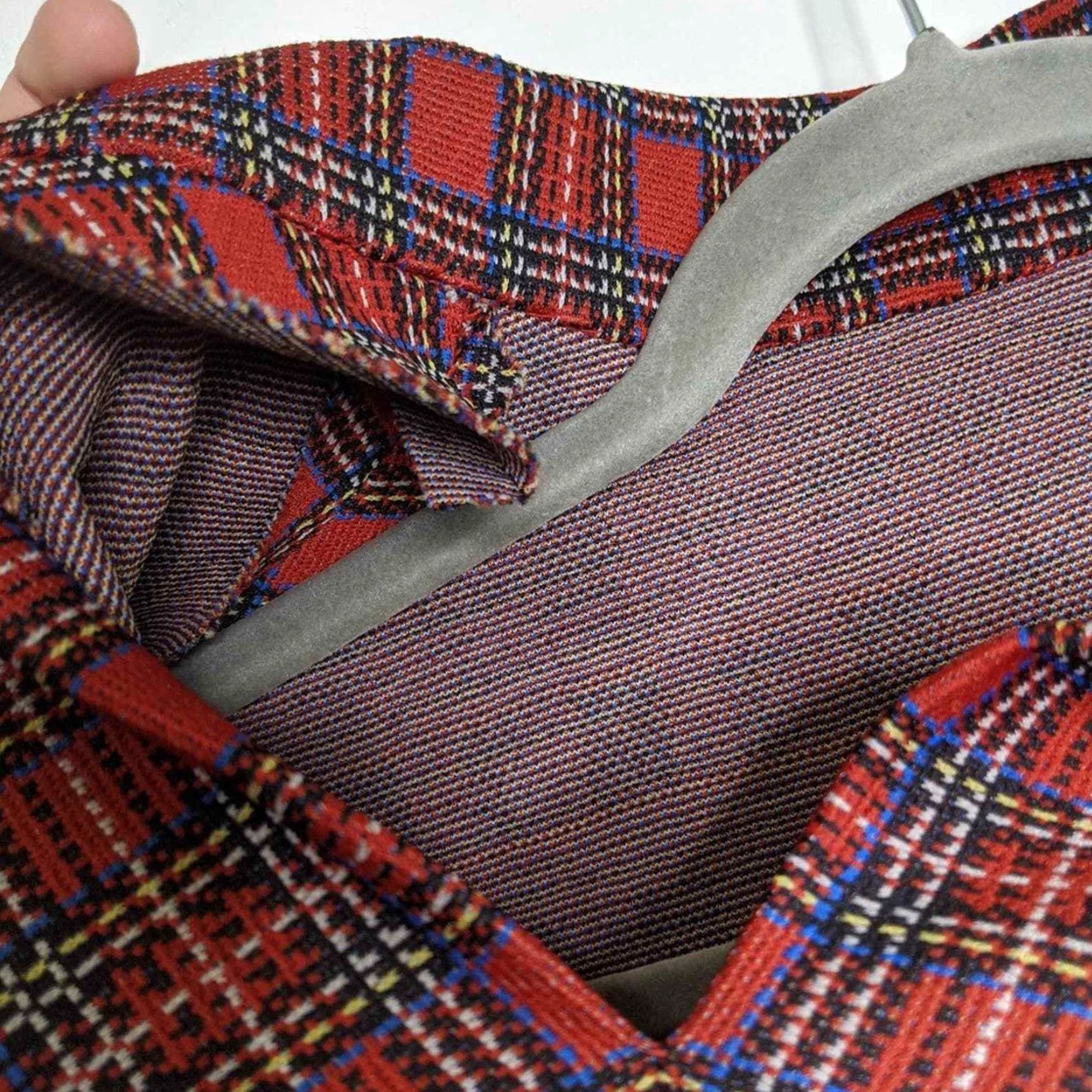 Vintage VINTAGE Shirt Unisex Adults M Red Groovy Big Collar 70s Plaid Christmas Blouse Size M / US 6-8 / IT 42-44 - 4 Thumbnail