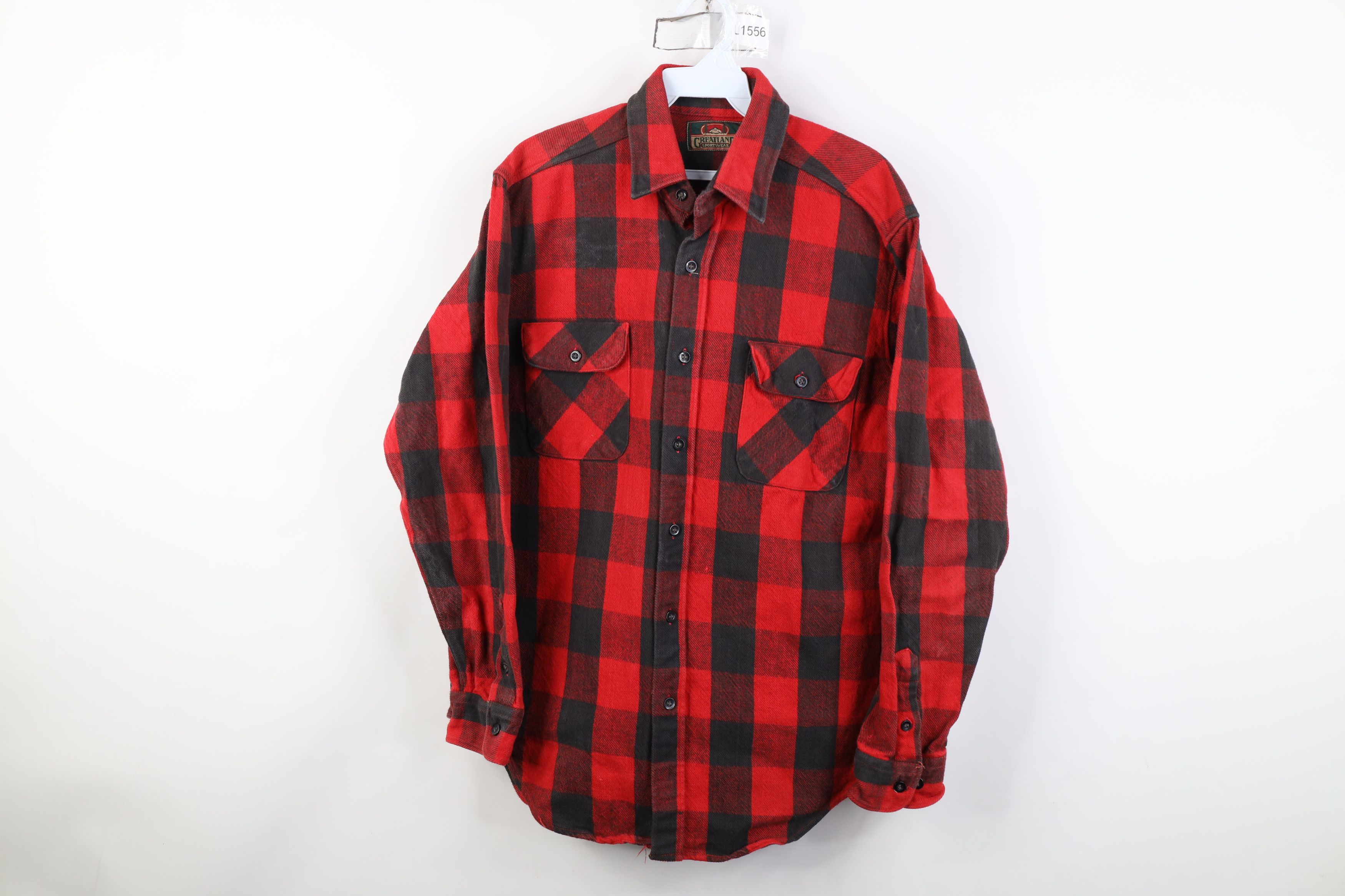 Vintage Vintage 90s Streetwear Heavyweight Button Shirt Plaid Size US M / EU 48-50 / 2 - 1 Thumbnail