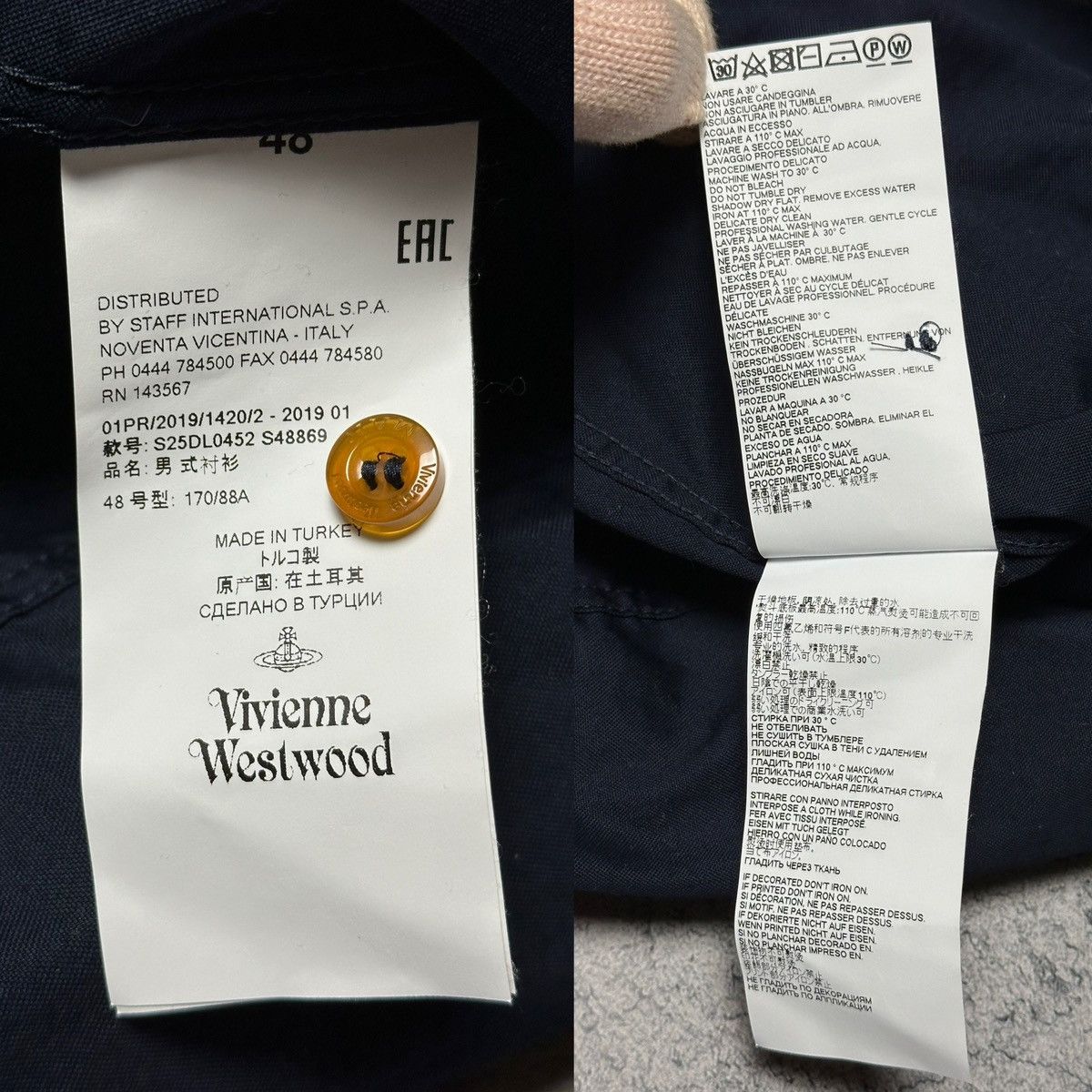 Vivienne Westwood Vivienne Westwood Man Blue Button Up Shirt Size US M / EU 48-50 / 2 - 7 Thumbnail