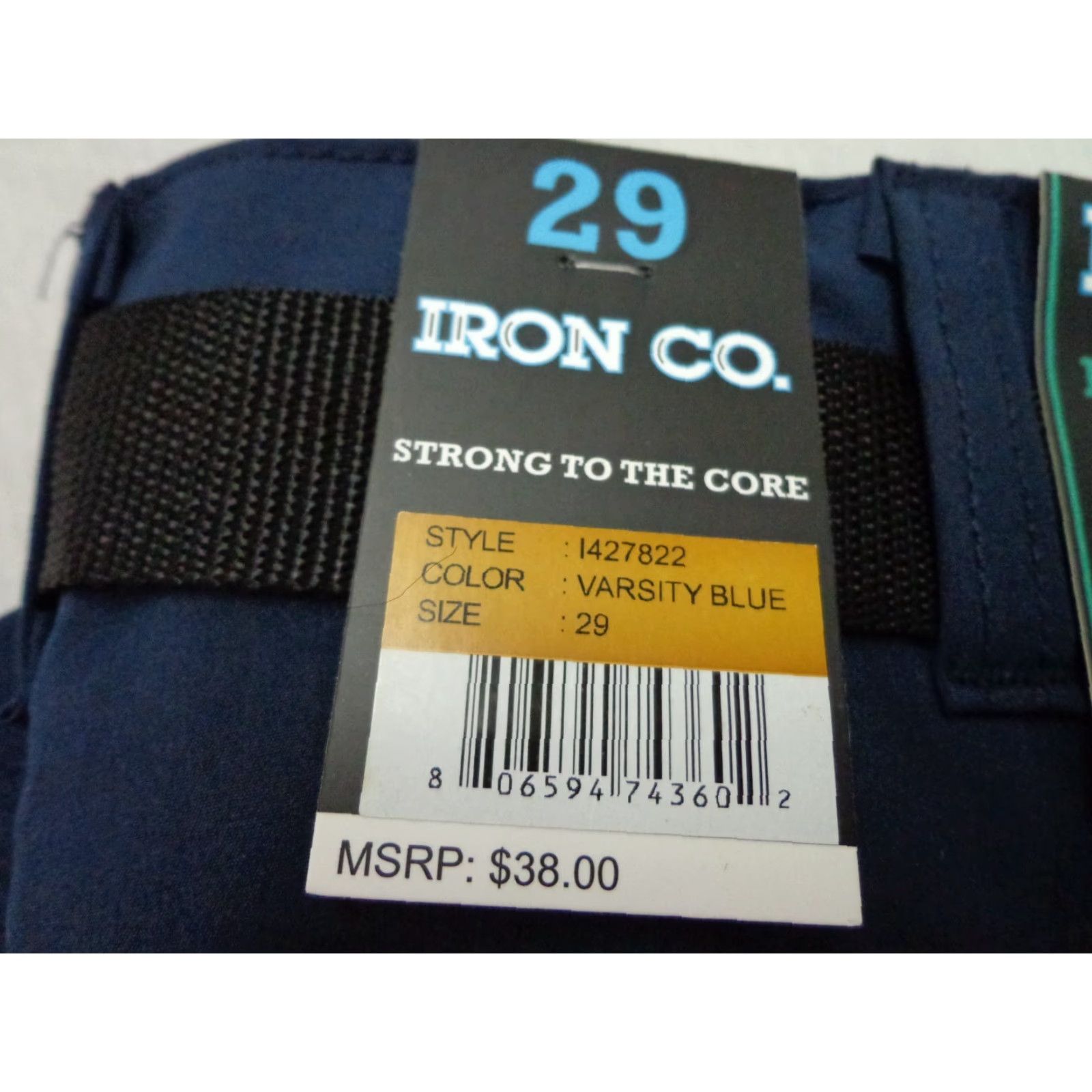 Vintage IRON CO. Hybrid Shorts Belted Varsity Blue Size 29 NEW Men's Regular Blue Belted Hybrid Shorts IRON CO. Size US 29 - 2 Thumbnail