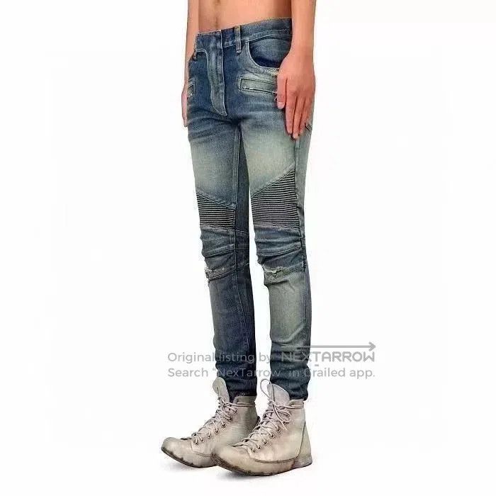 Balmain Balmain Distressed Motorcycle Jeans. Size US 31 - 9 Thumbnail