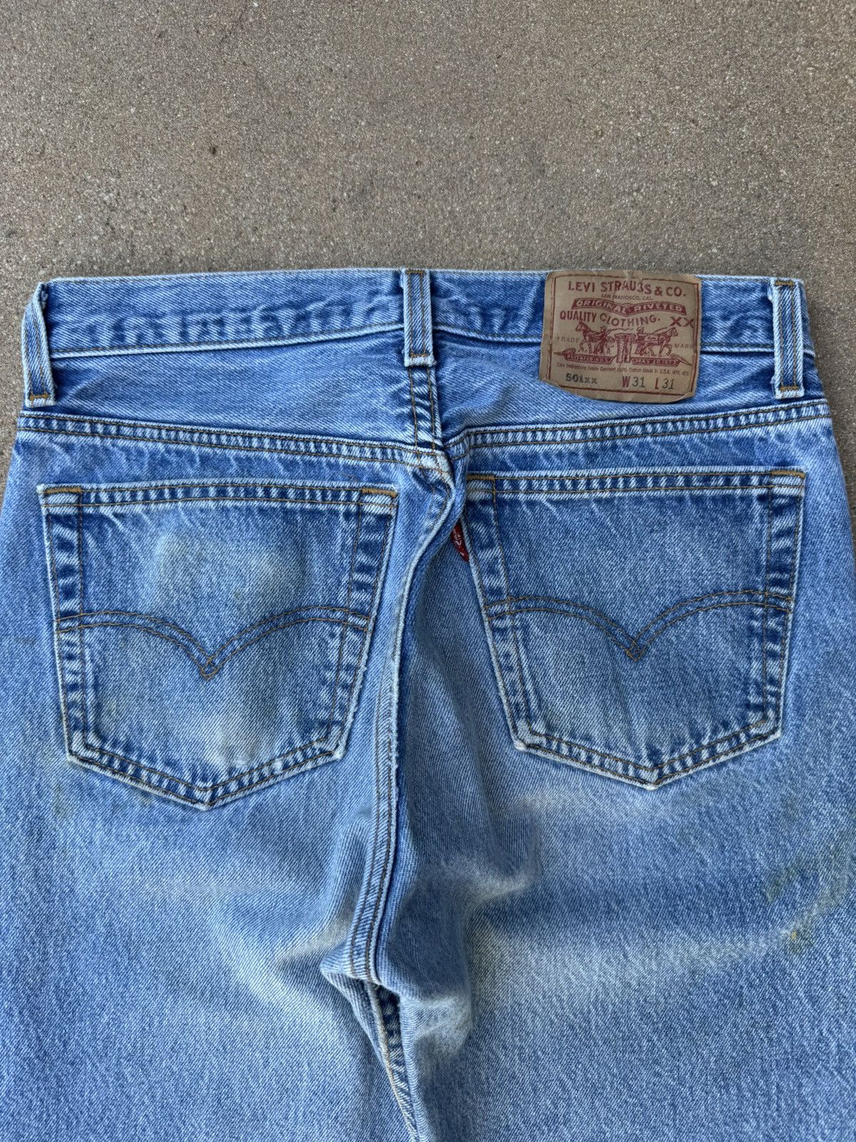 Levi's × Vintage Vtg 90’s Levi’s 501xx Buttonfly Straight Faded Jeans 29x27 Size US 29 - 8 Thumbnail