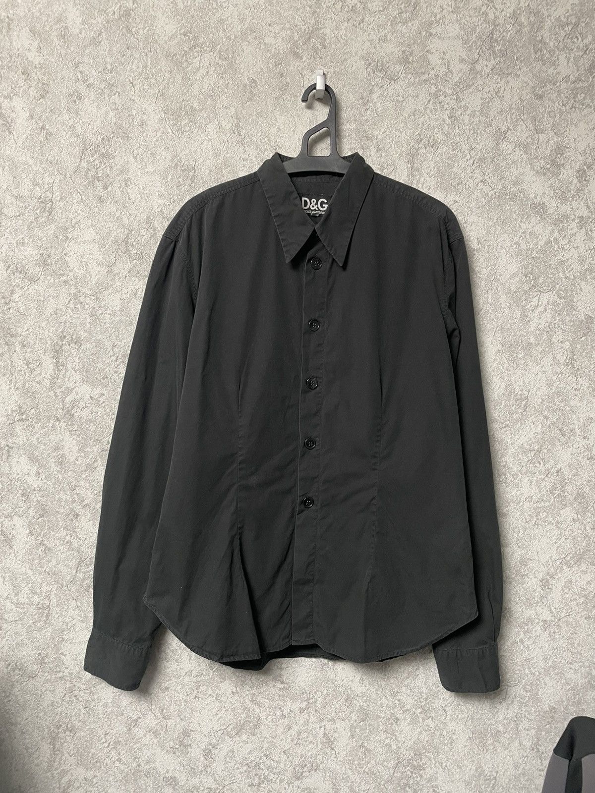 Dolce & Gabbana Vintage Dolce Gabbana D&G Black Slim Fit Long Sleeve Shirt Size US L / EU 52-54 / 3 - 1 Thumbnail