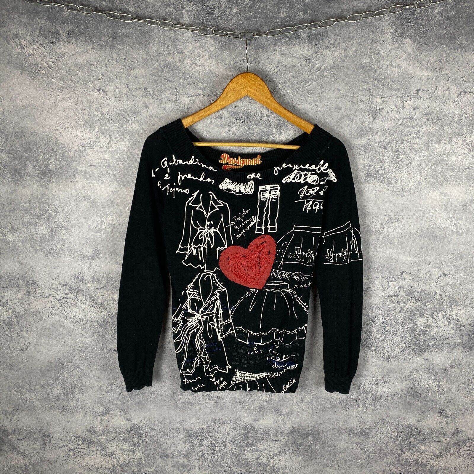 Desigual Desigual Sweater Women's Size M Black Long Sleeve ` Size M / US 6-8 / IT 42-44 - 1 Thumbnail