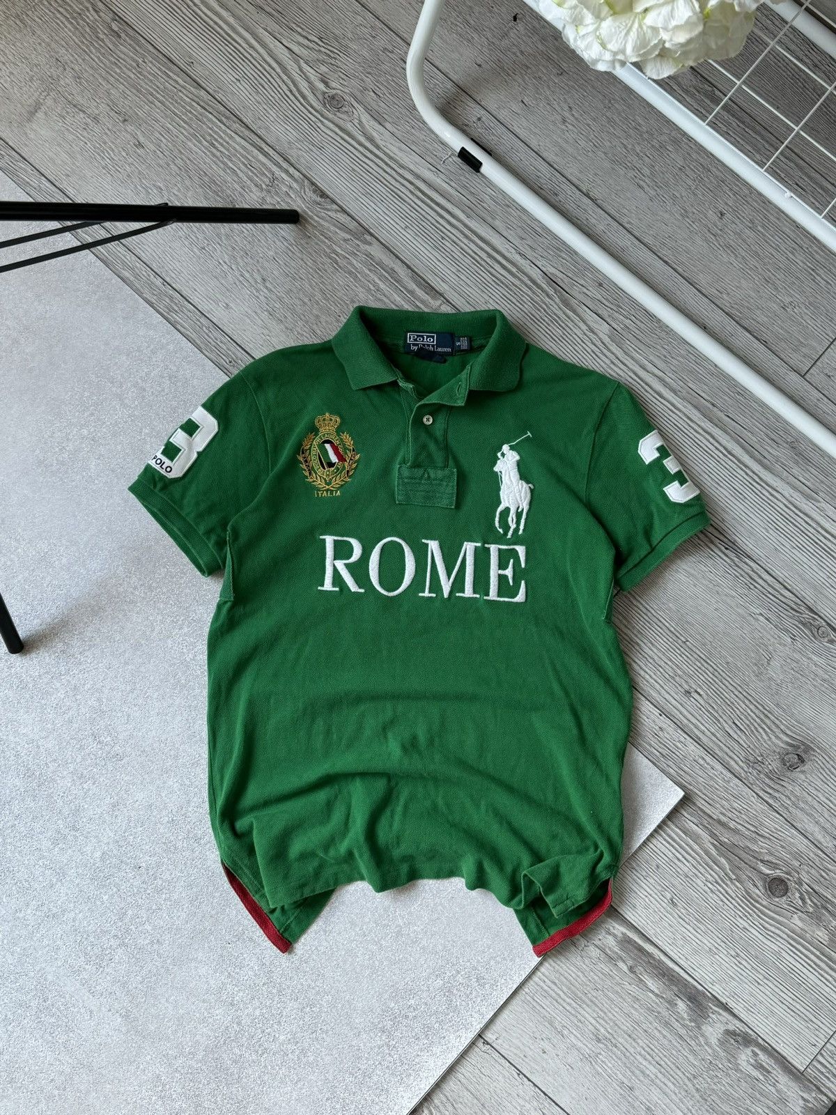 Vintage Polo Ralph Lauren Italia ROME number 3 polo tee