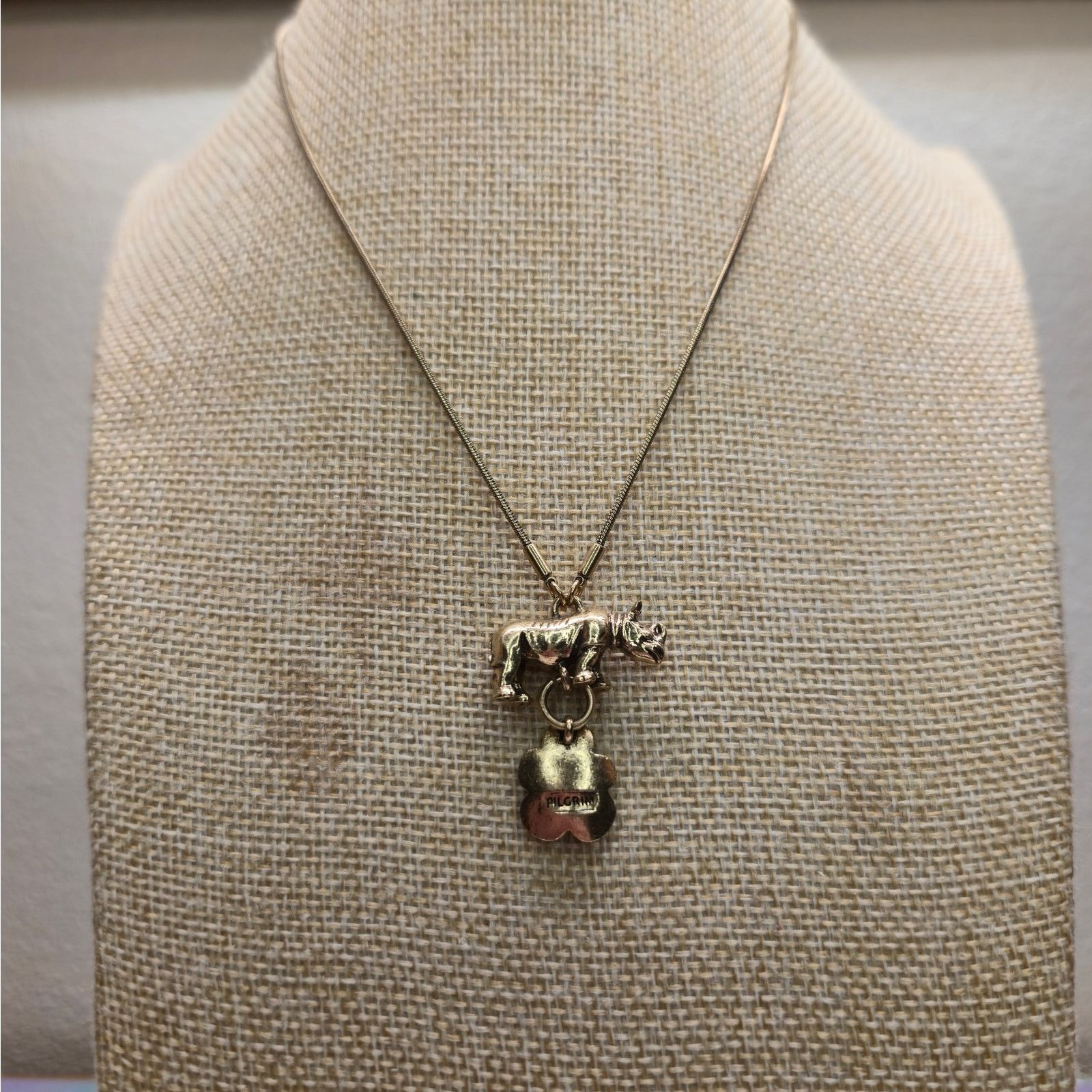 Vintage Vintage Pilgrim Danish Design Rhino Flower Charm Necklace Size ONE SIZE - 11 Thumbnail
