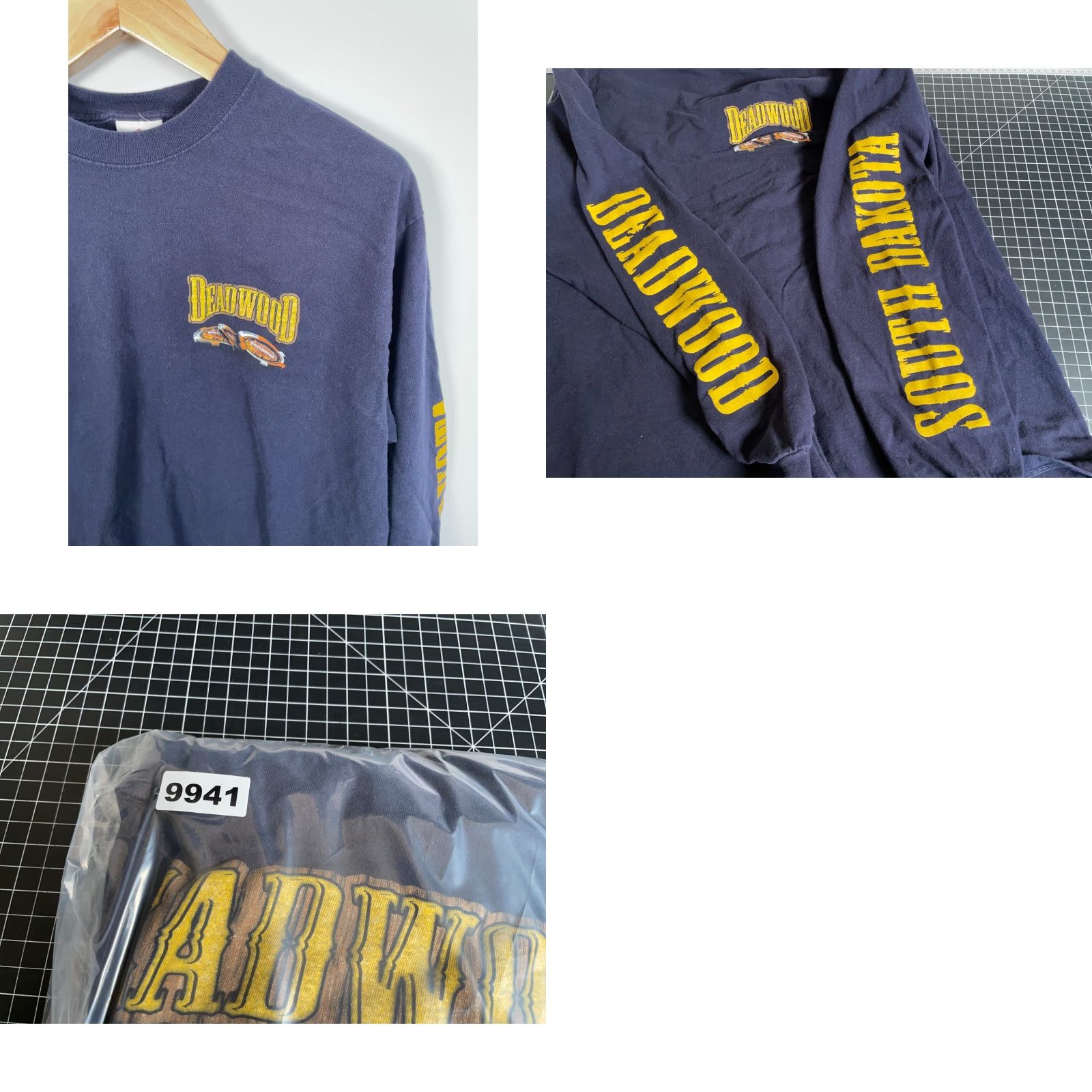 Harley Davidson VINTAGE Harley-Davidson Deadwood Long Sleeve T-Shirt Men Large Dark Blue Size US L / EU 52-54 / 3 - 9 Thumbnail