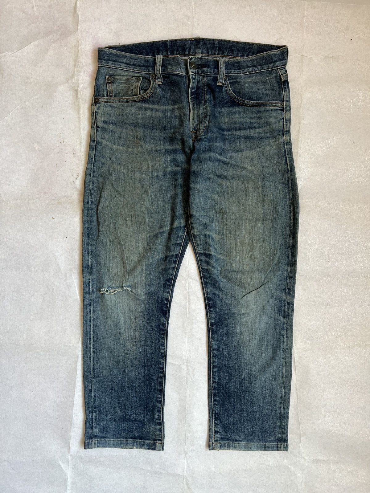 Uniqlo Selvedge Denim Distressed Slim Fit