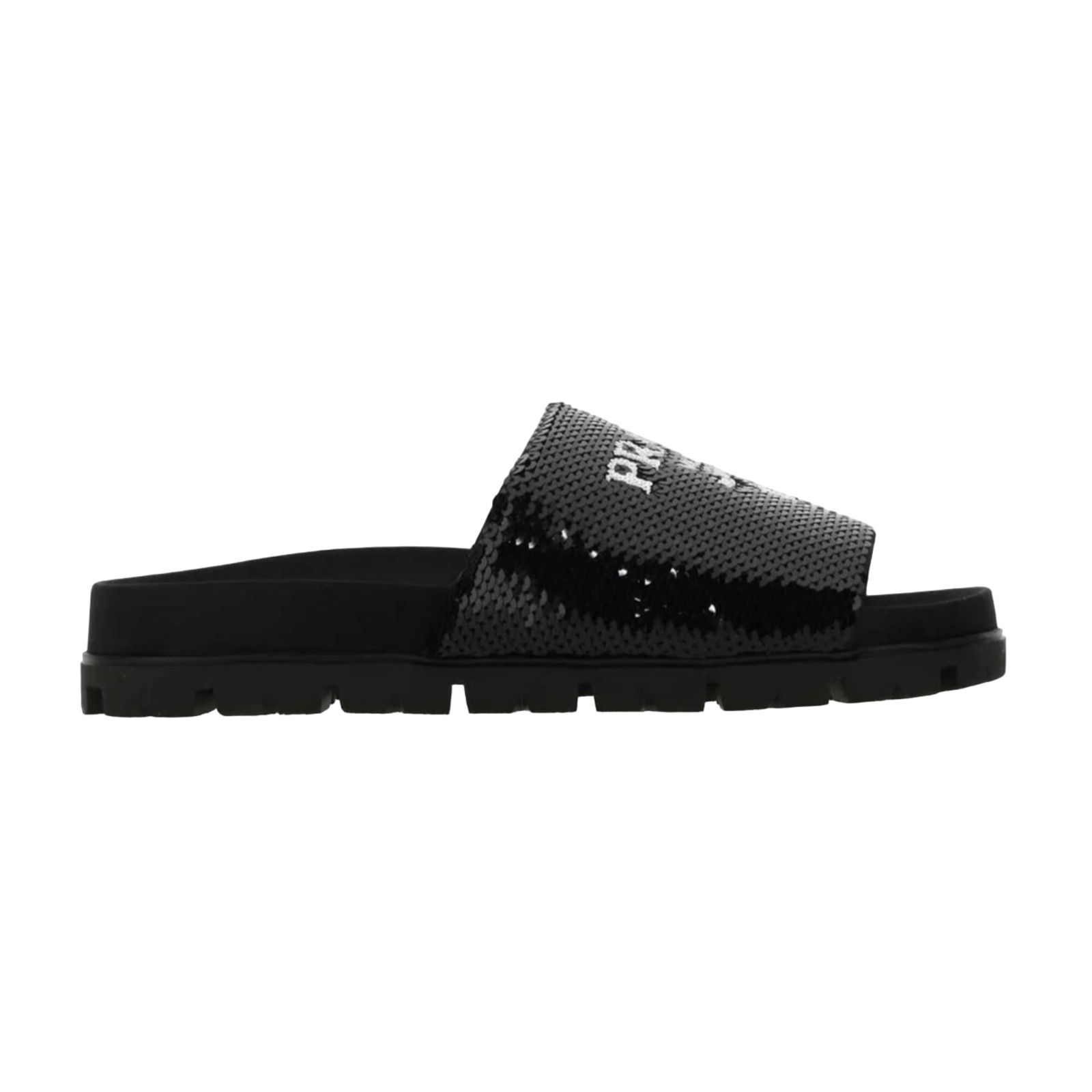 Prada Sequin Logo Slide Sandal Slip On Pool Flip Flop Flat 41 Size US 11 / IT 41 - 1 Thumbnail