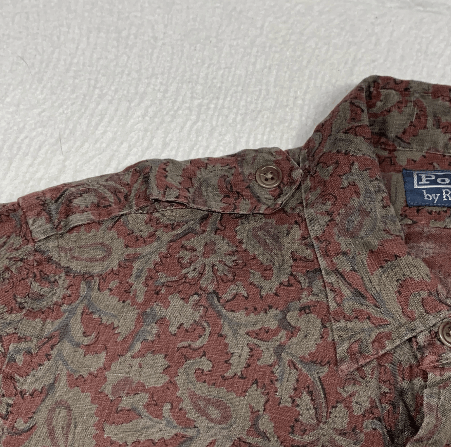 Polo Ralph Lauren VTG Polo Ralph Lauren Paisley Shirt Linen Epaulettes Medium Size US M / EU 48-50 / 2 - 3 Thumbnail